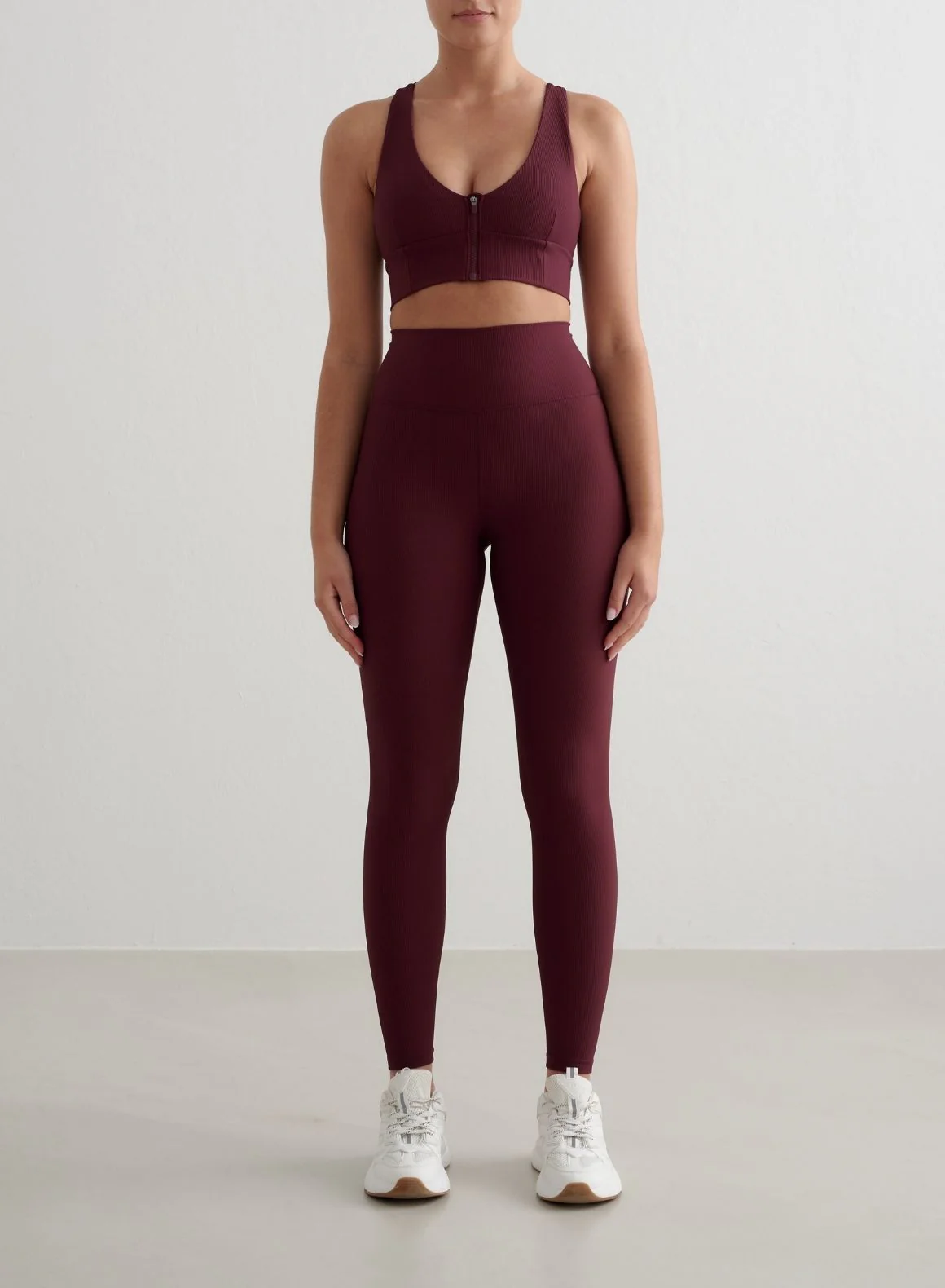 Cherry Ribbed Performance Zipped Bra - Image 5