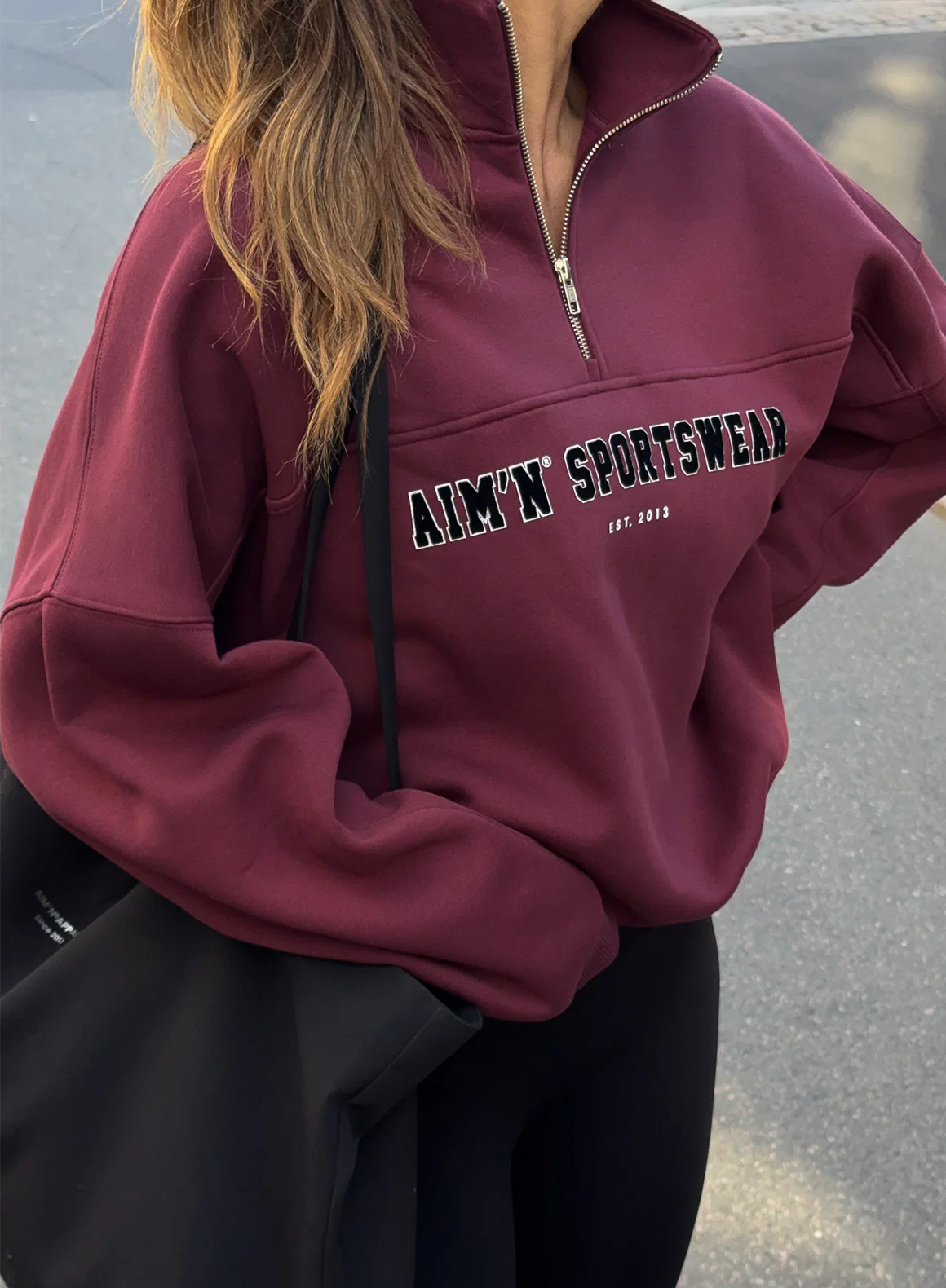Cherry Varsity Sweat Half Zip