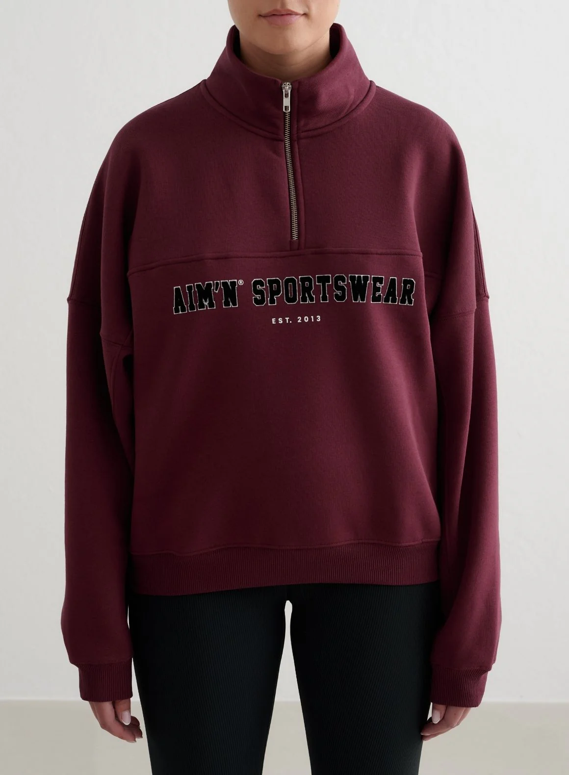 Cherry Varsity Sweat Half Zip - Image 2