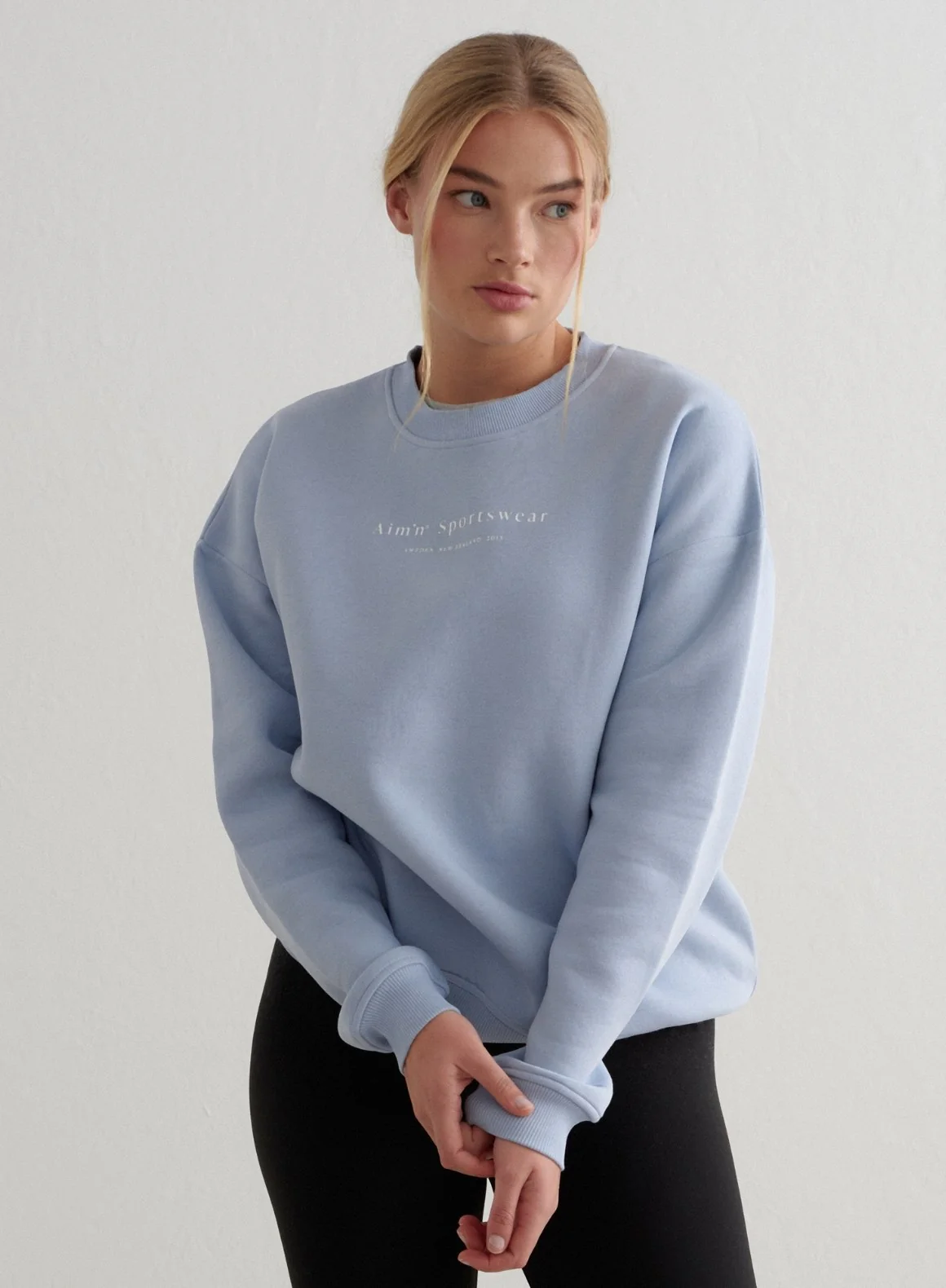Cloudy Blue Serif Sweatshirt - Image 3