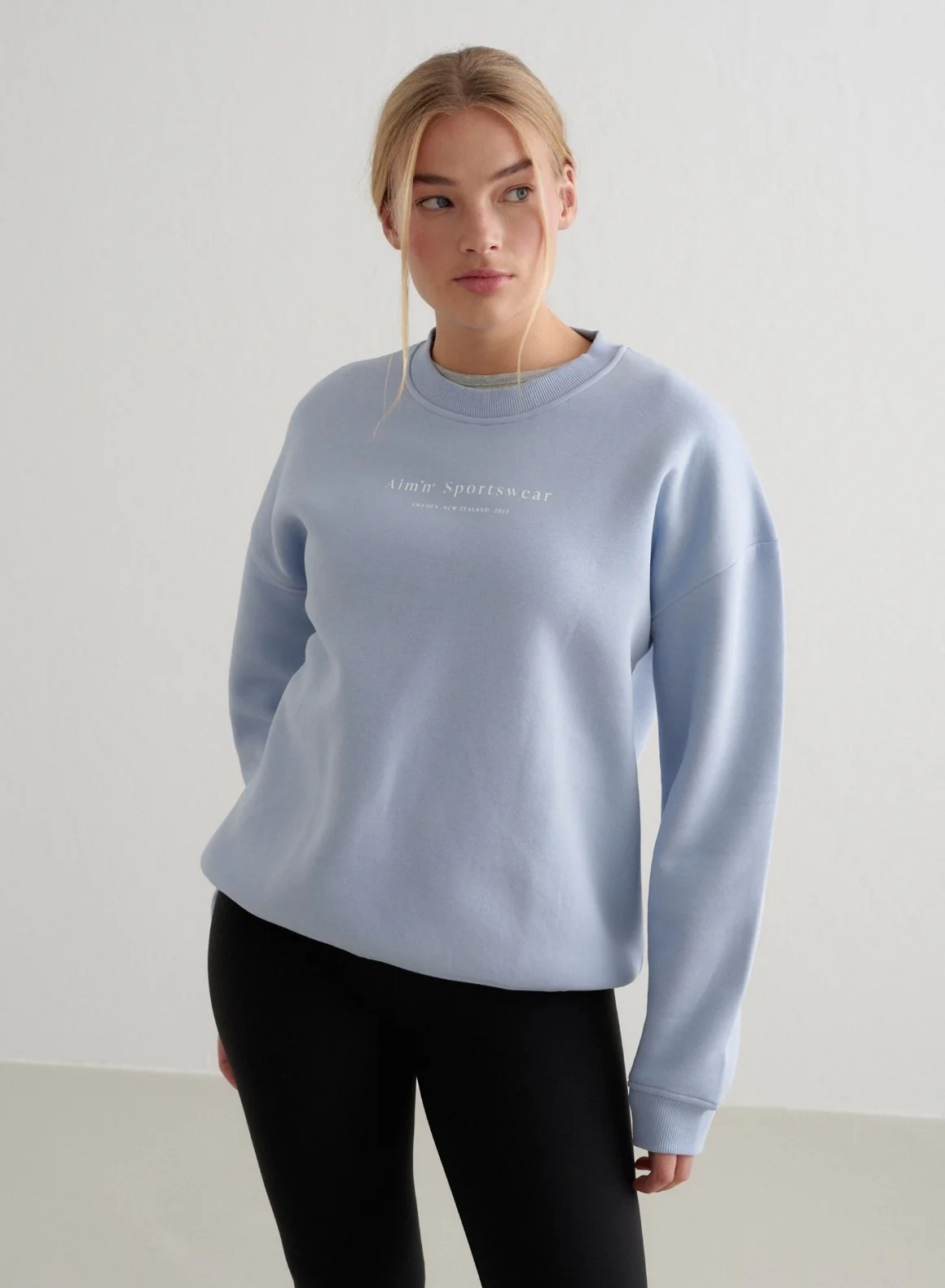 Cloudy Blue Serif Sweatshirt - Image 7