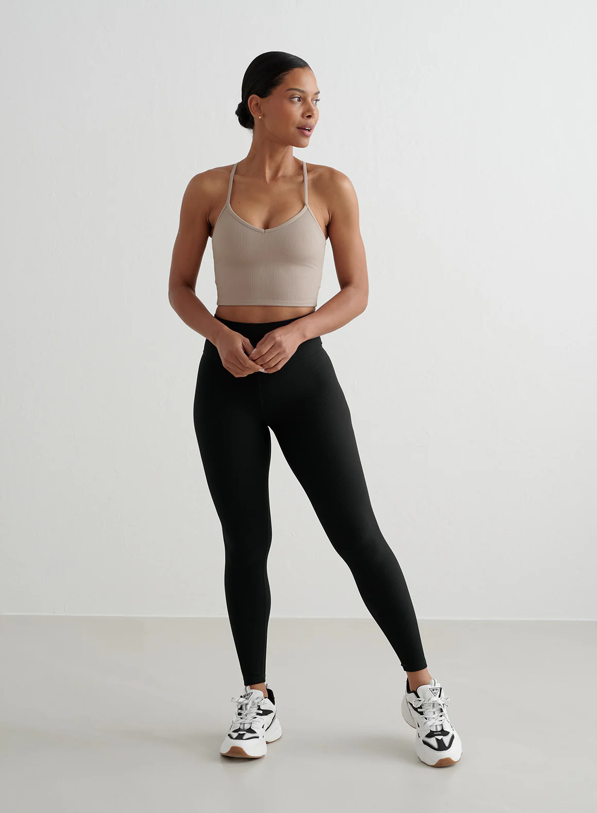 Dark Clay Ribbed Performance Bralette - Image 5