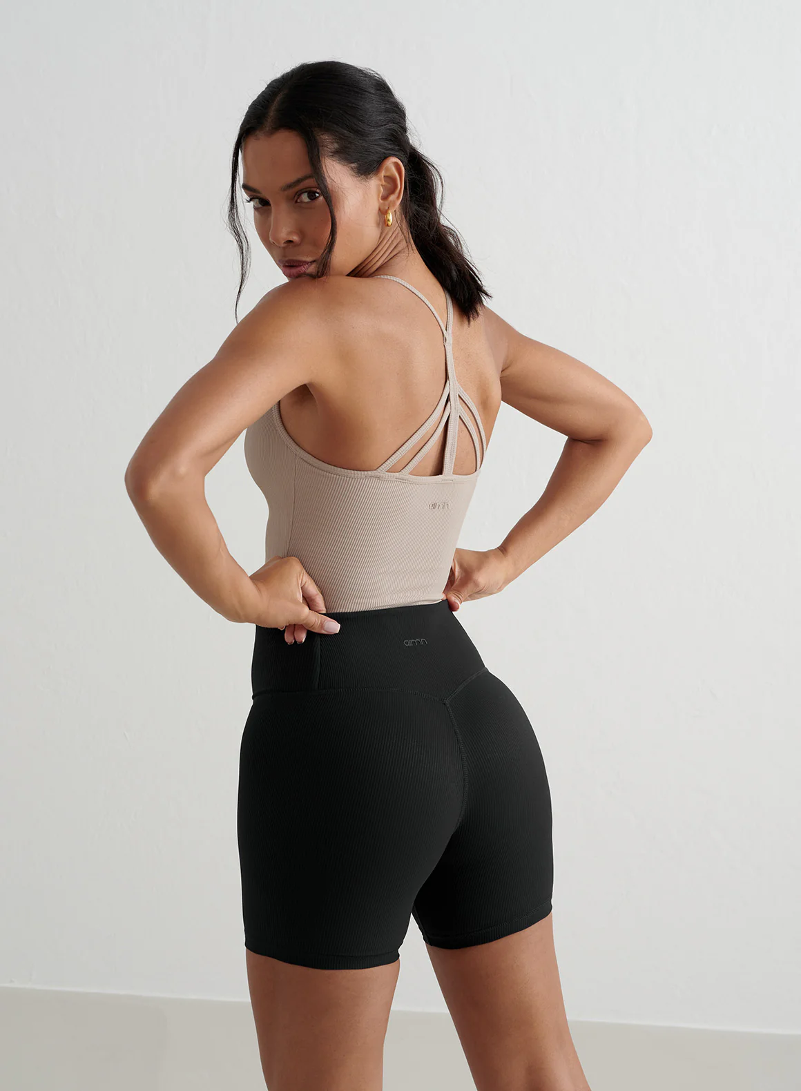 Dark Clay Ribbed Performance Bralette - Image 8