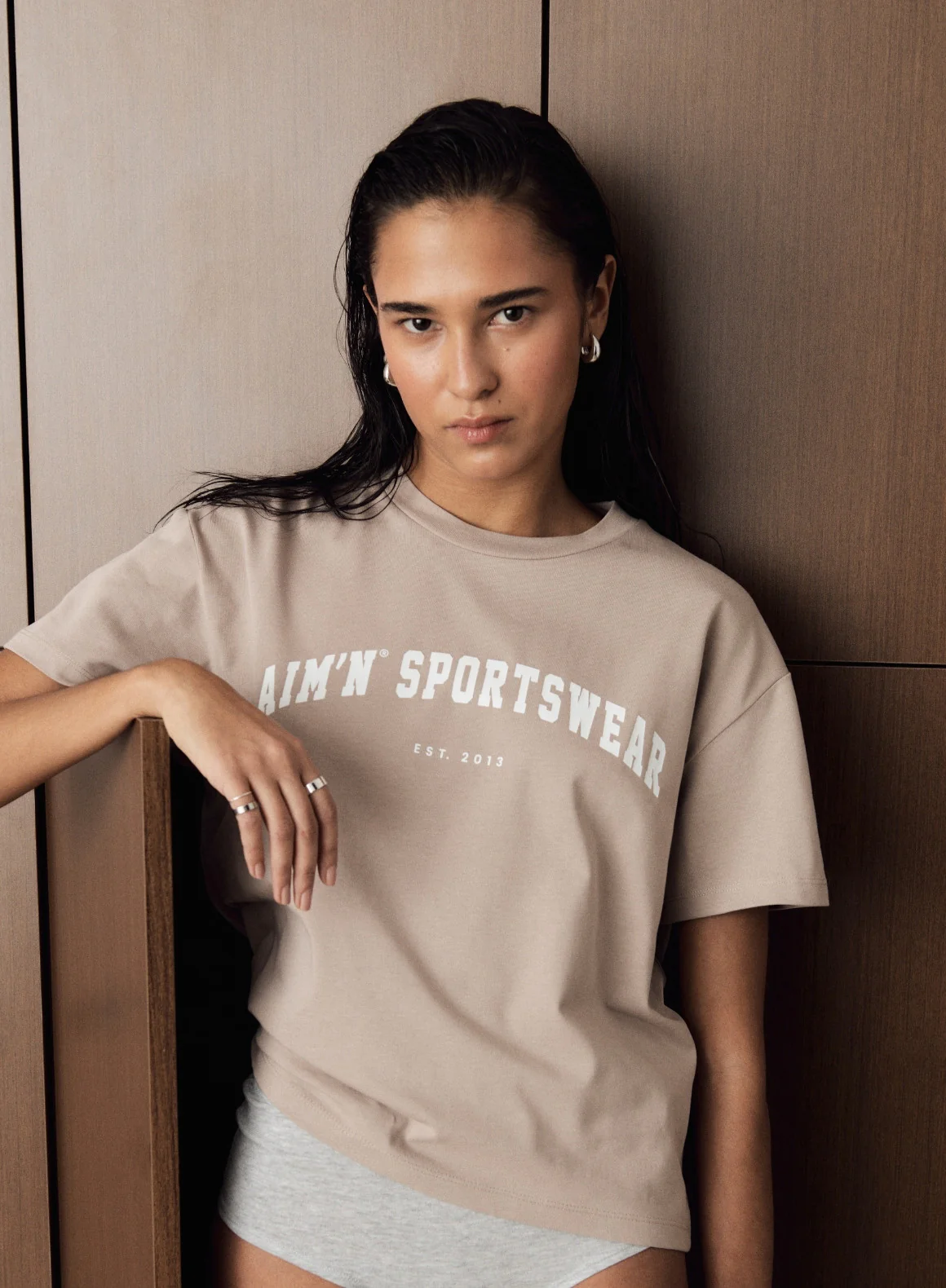 Dark Clay Varsity Boxy T-shirt - Image 4