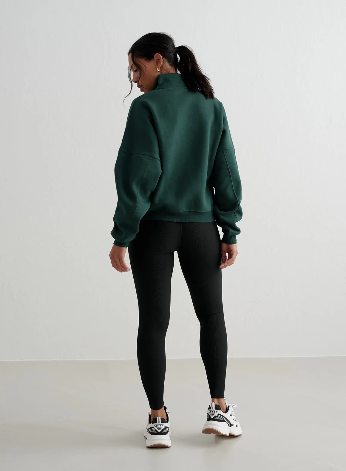 Deep Emerald Varsity Sweat Half Zip - Image 7