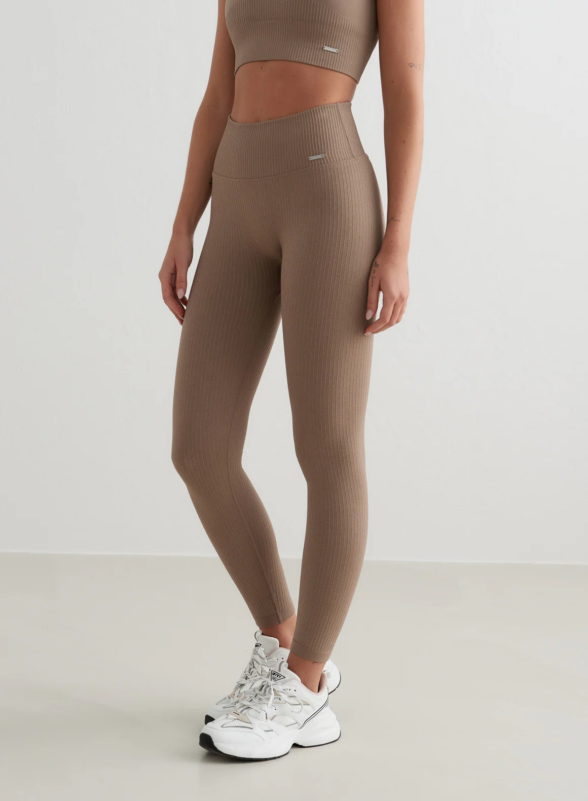 Espresso Ribbed Seamless Tights - Image 4