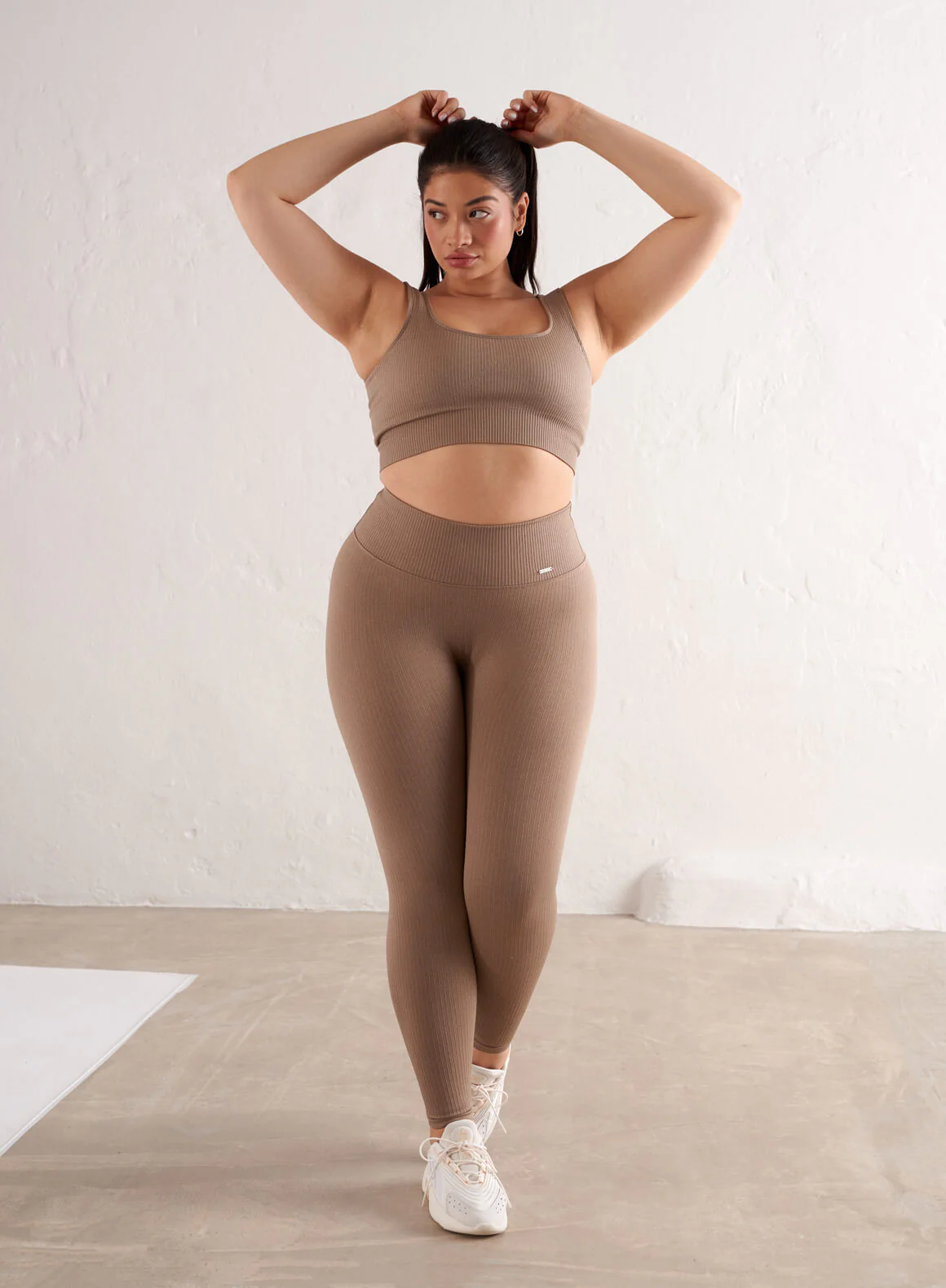 Espresso Ribbed Seamless Tights - Image 9
