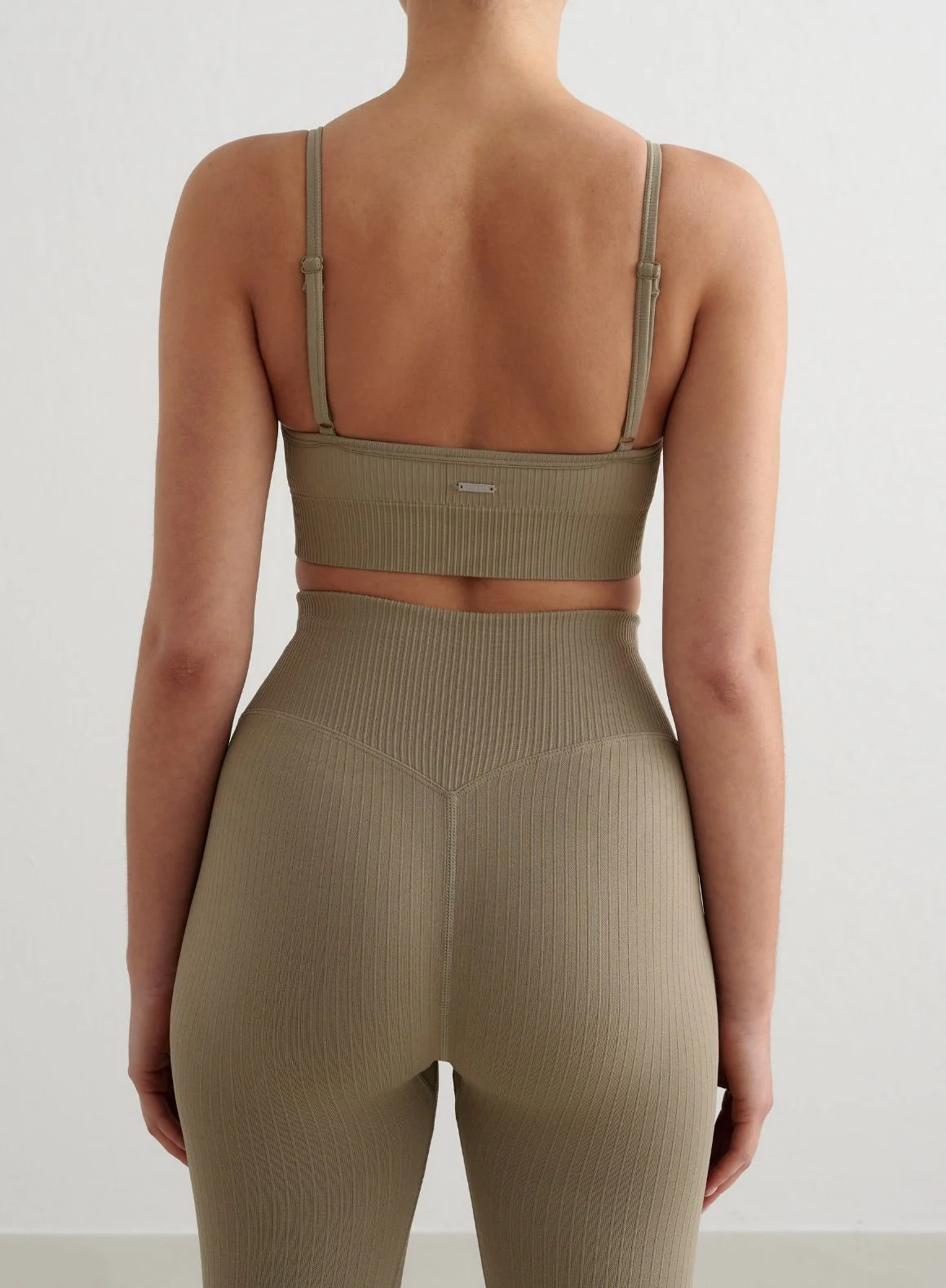Green Tea Ribbed Seamless Deep Cut Bra - Image 2