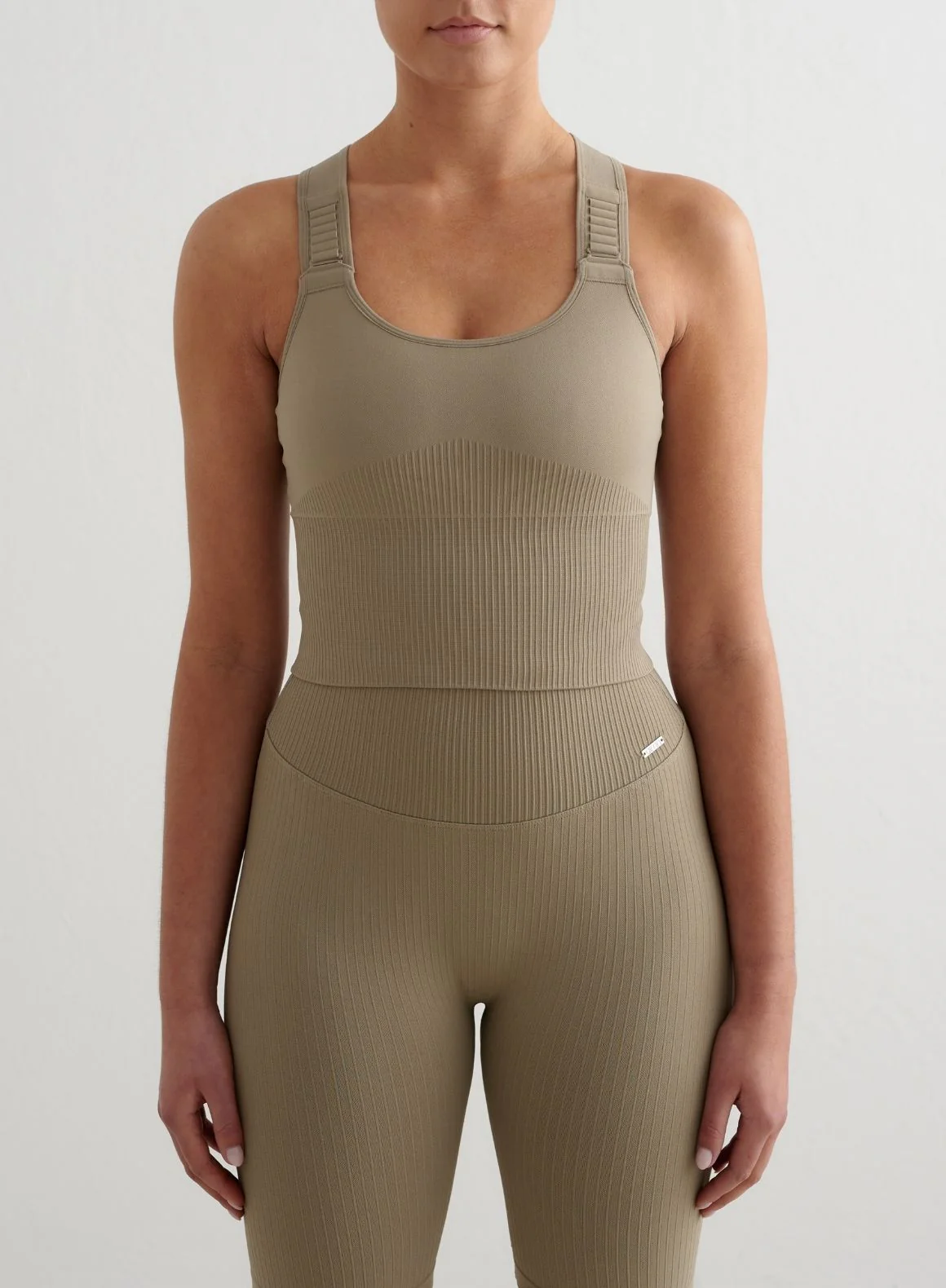 Green Tea Ribbed Seamless High Support Bralette