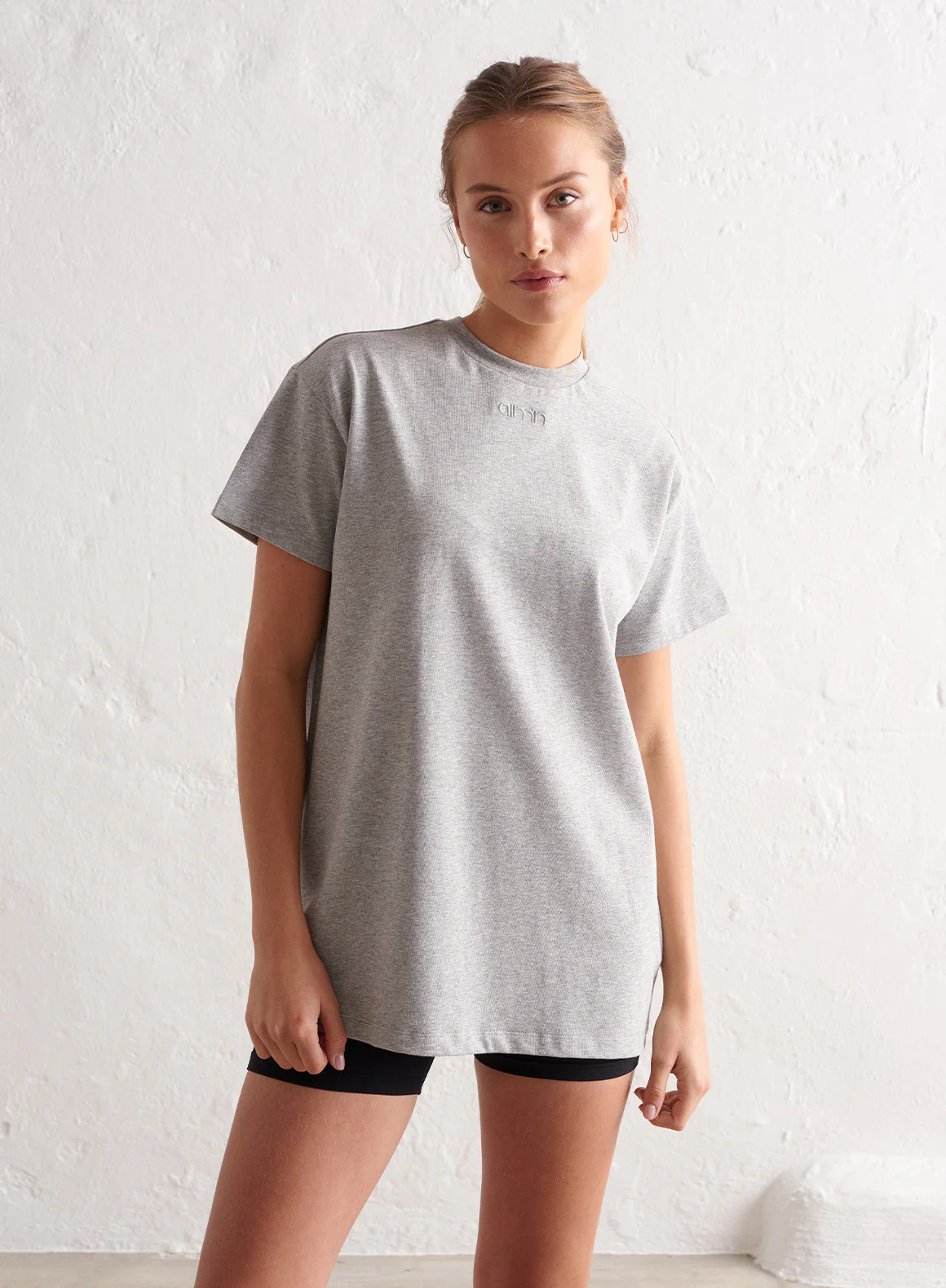 Grey Melange Boyfriend T-shirt - Image 3