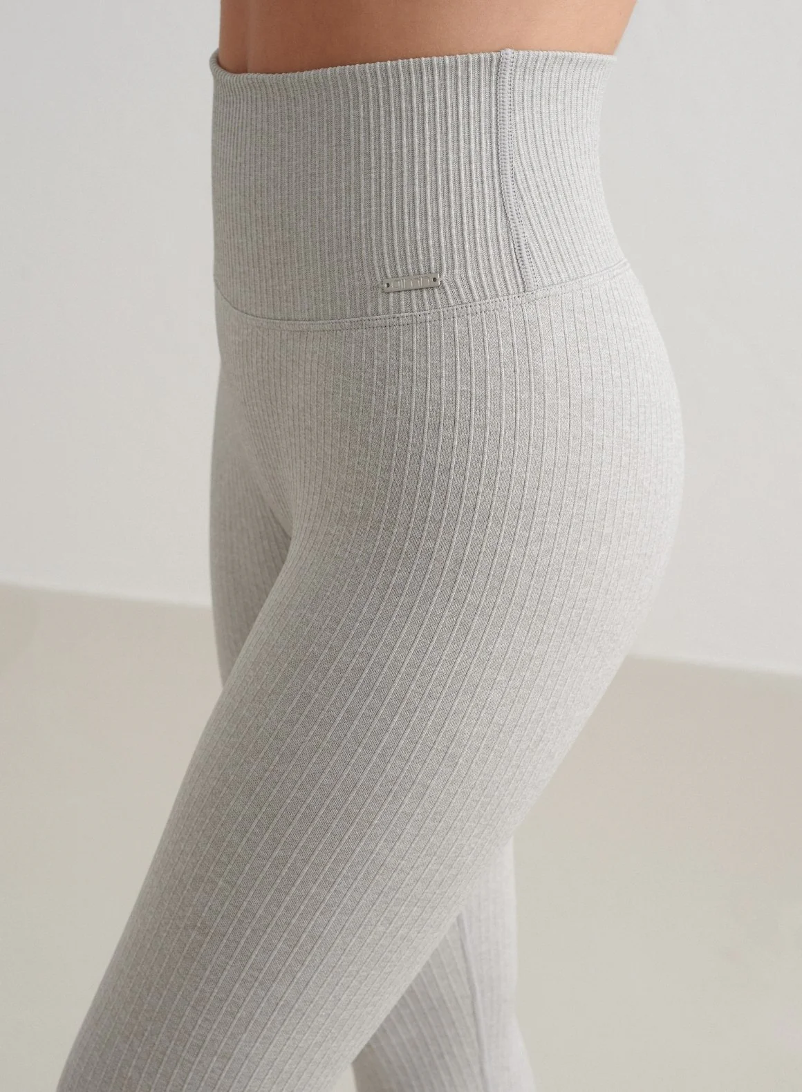 Grey Melange Ribbed Seamless Petite Tights - Image 4