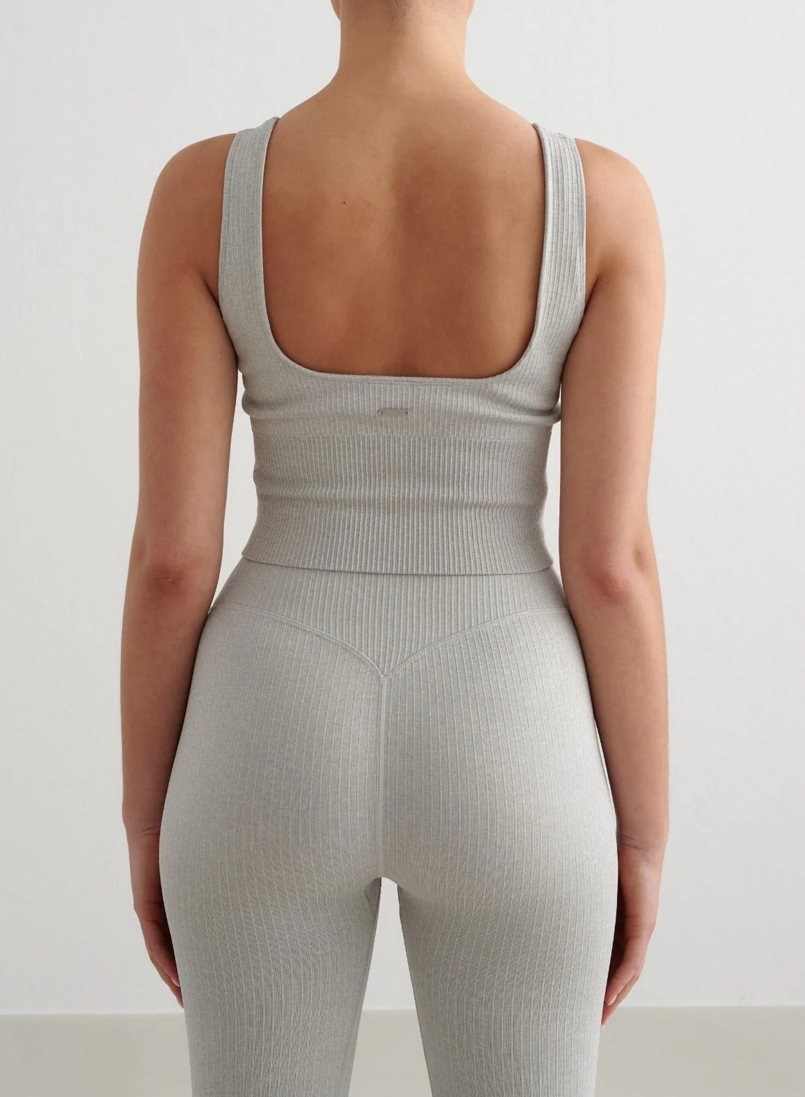 Grey Melange Ribbed Seamless Shaping Bralette - Image 2
