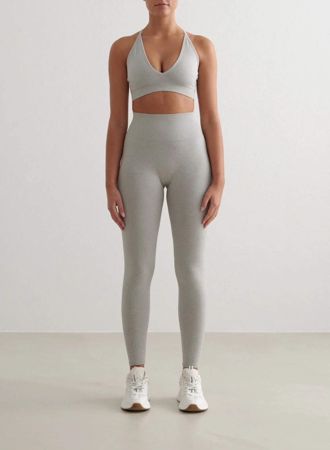 Grey Melange Shape Seamless Cross Back Bra - Image 3