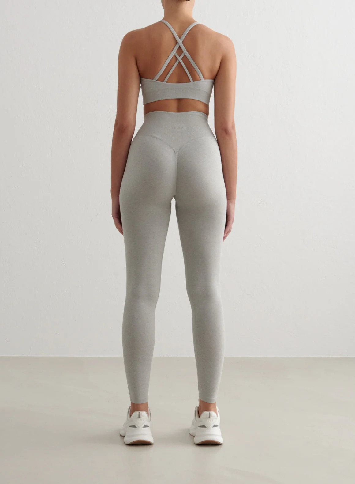 Grey Melange Shape Seamless Cross Back Bra - Image 4