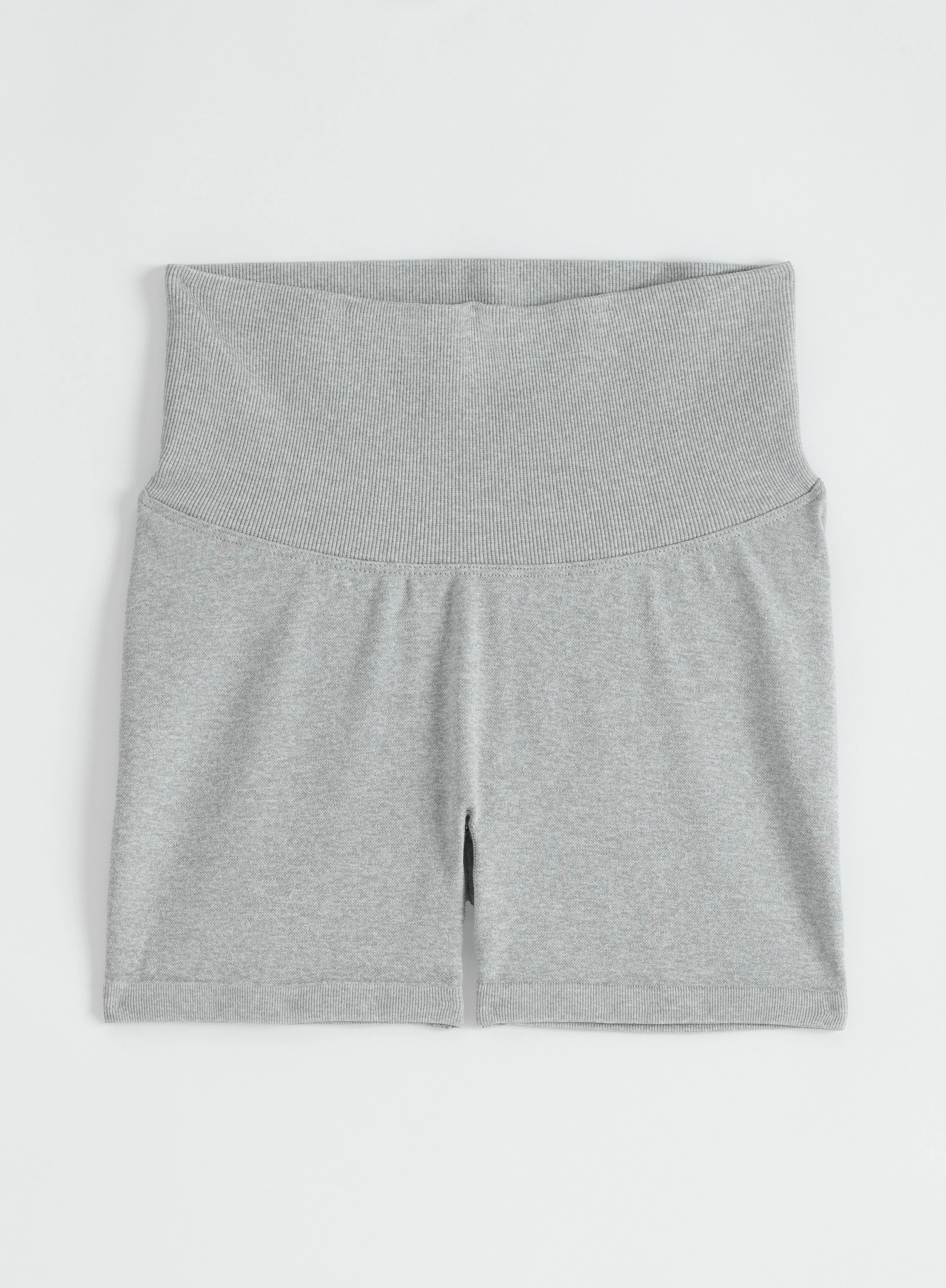 Grey Melange Shape Seamless Hotpants - Image 5