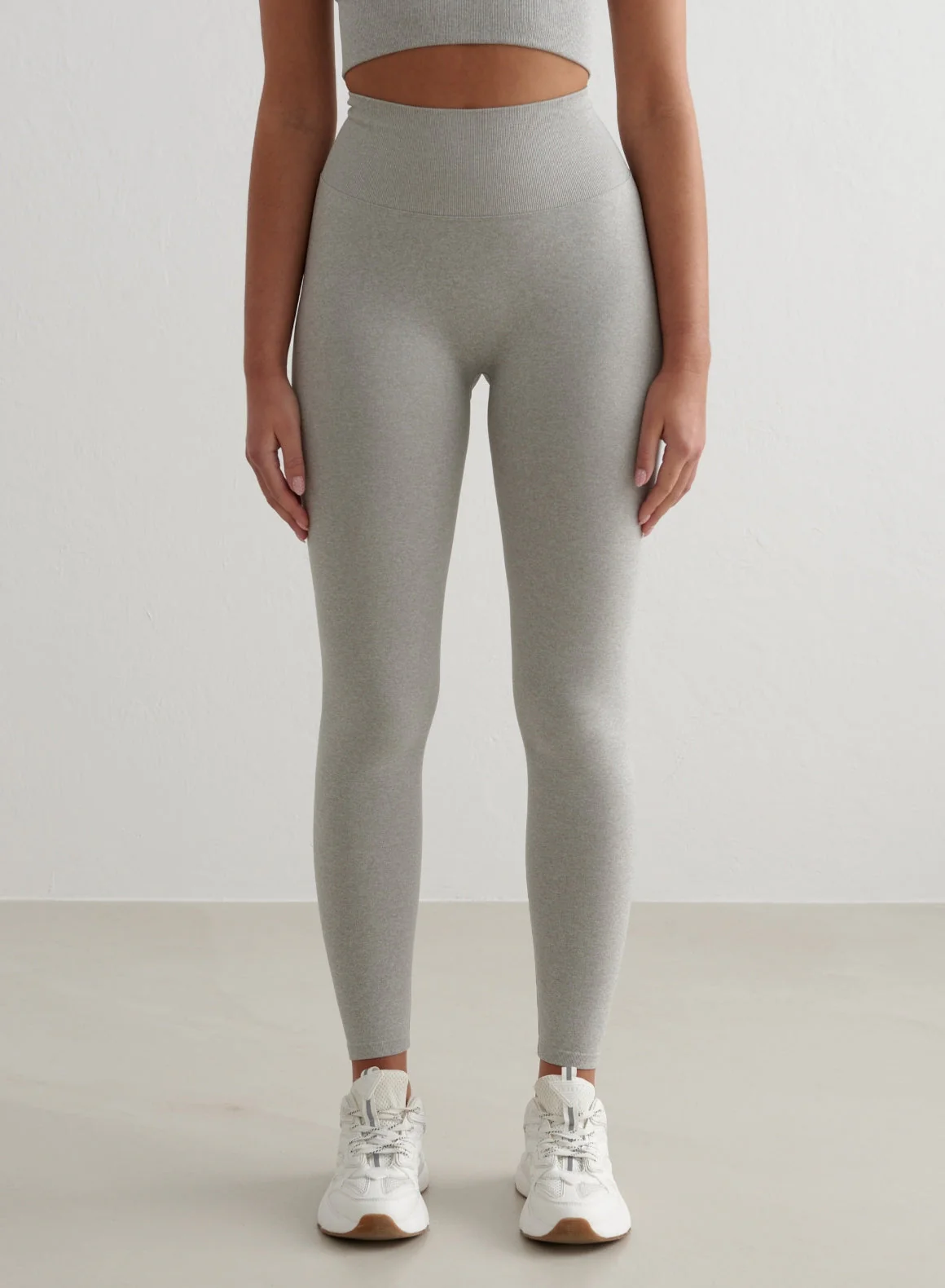 Grey Melange Shape Seamless Tights - Image 6