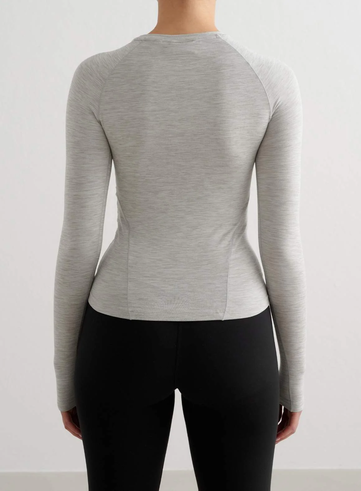 Grey Melange Soft Basic Long Sleeve - Image 2