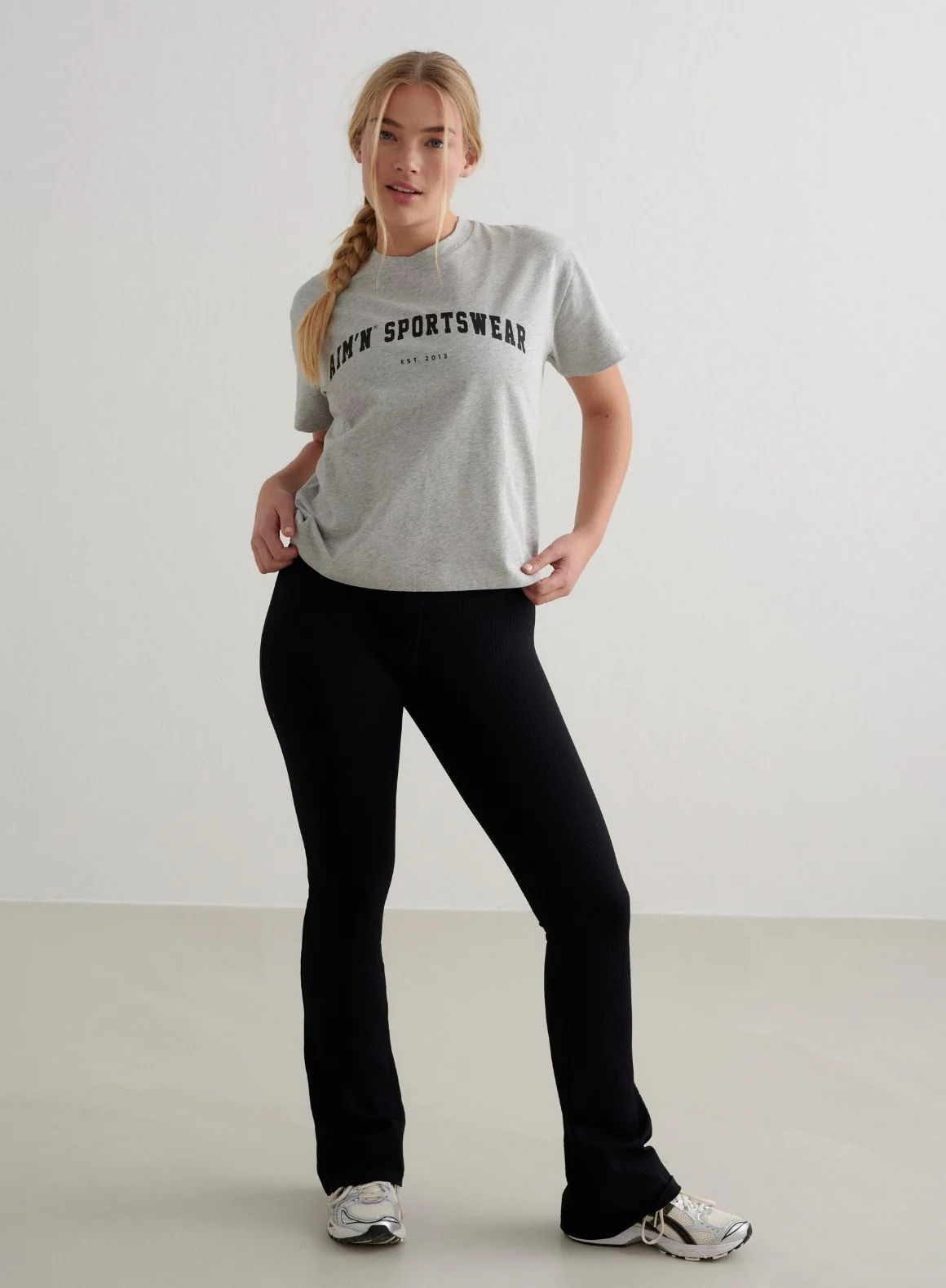 Grey Melange Varsity Boxy T-shirt - Image 4