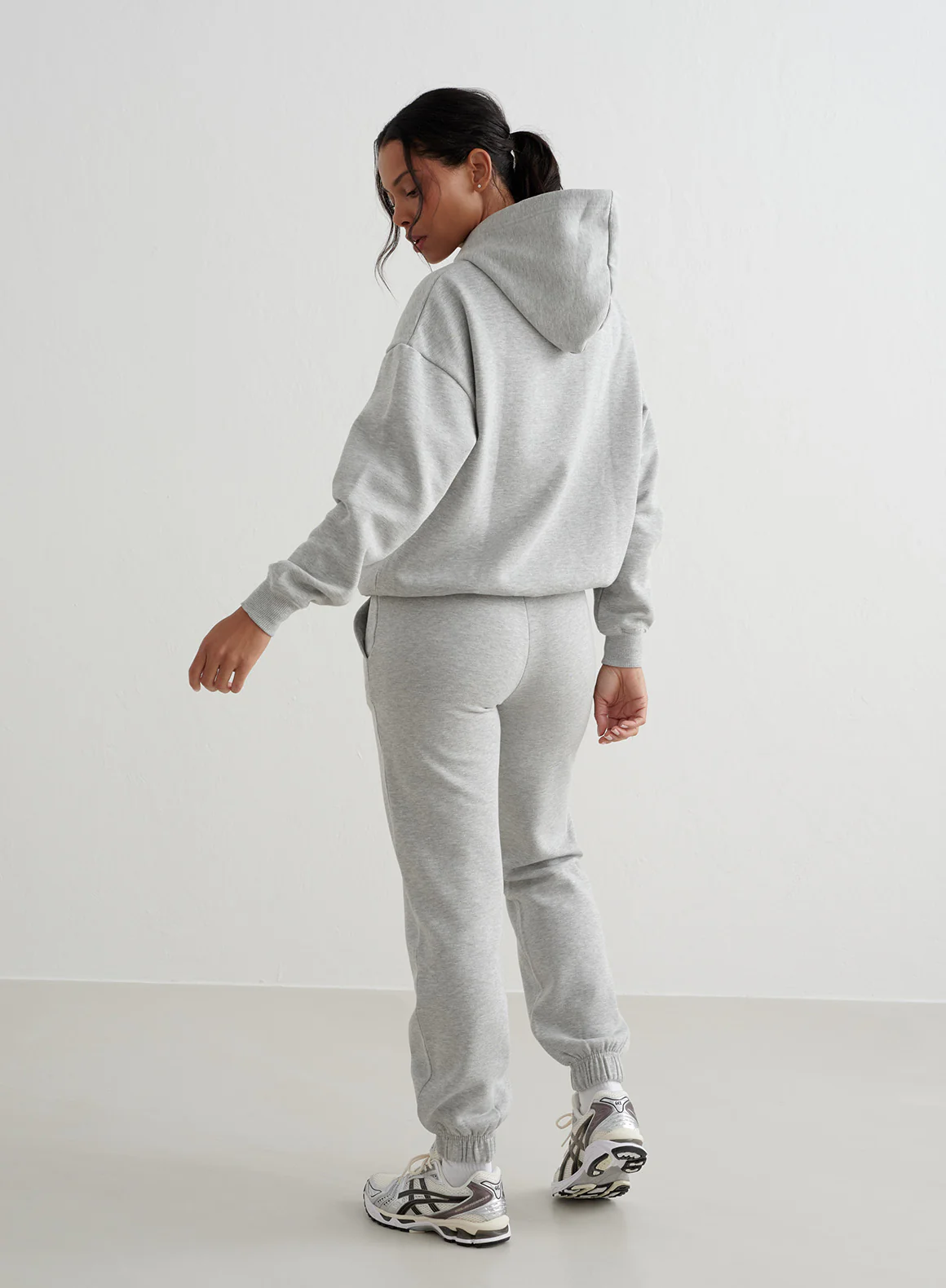 Grey Melange Varsity Sweat Hood - Image 4