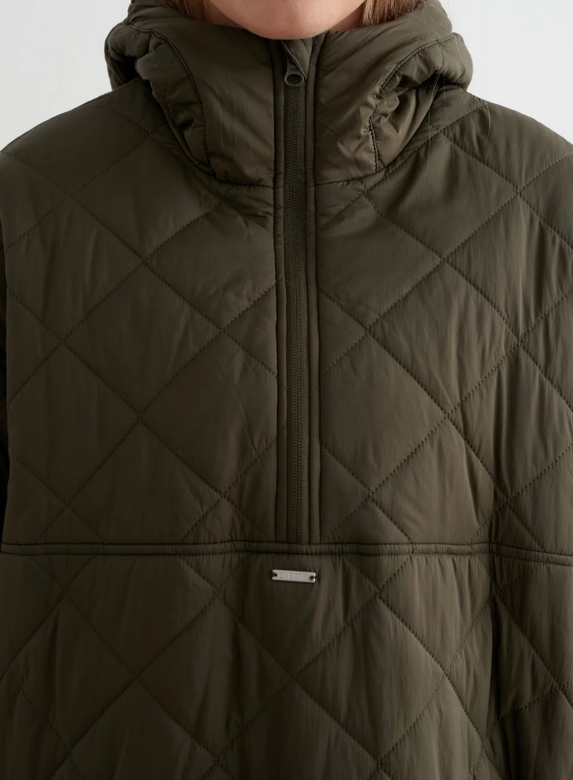 Khaki Oversized Quilted Anorak - Image 5