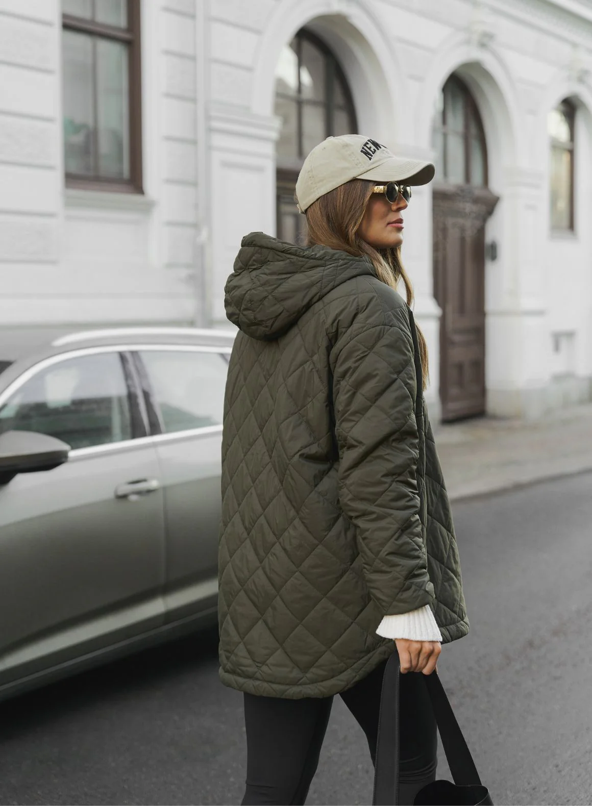 Khaki Oversized Quilted Anorak - Image 9