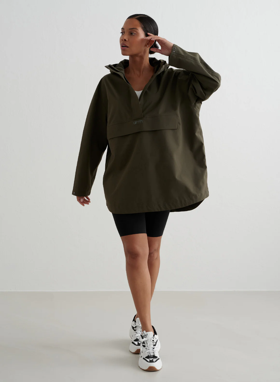 Khaki Waterproof Oversized Anorak - Image 4
