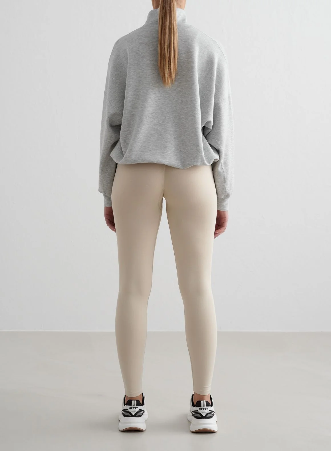 Light Grey Melange Comfy Modal Half Zip - Image 4