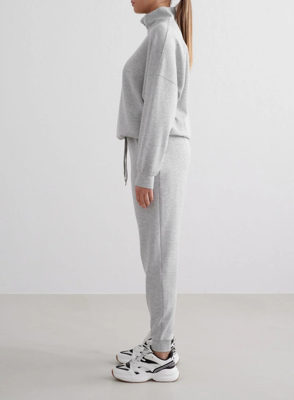 Light Grey Melange Comfy Modal Pants - Image 6