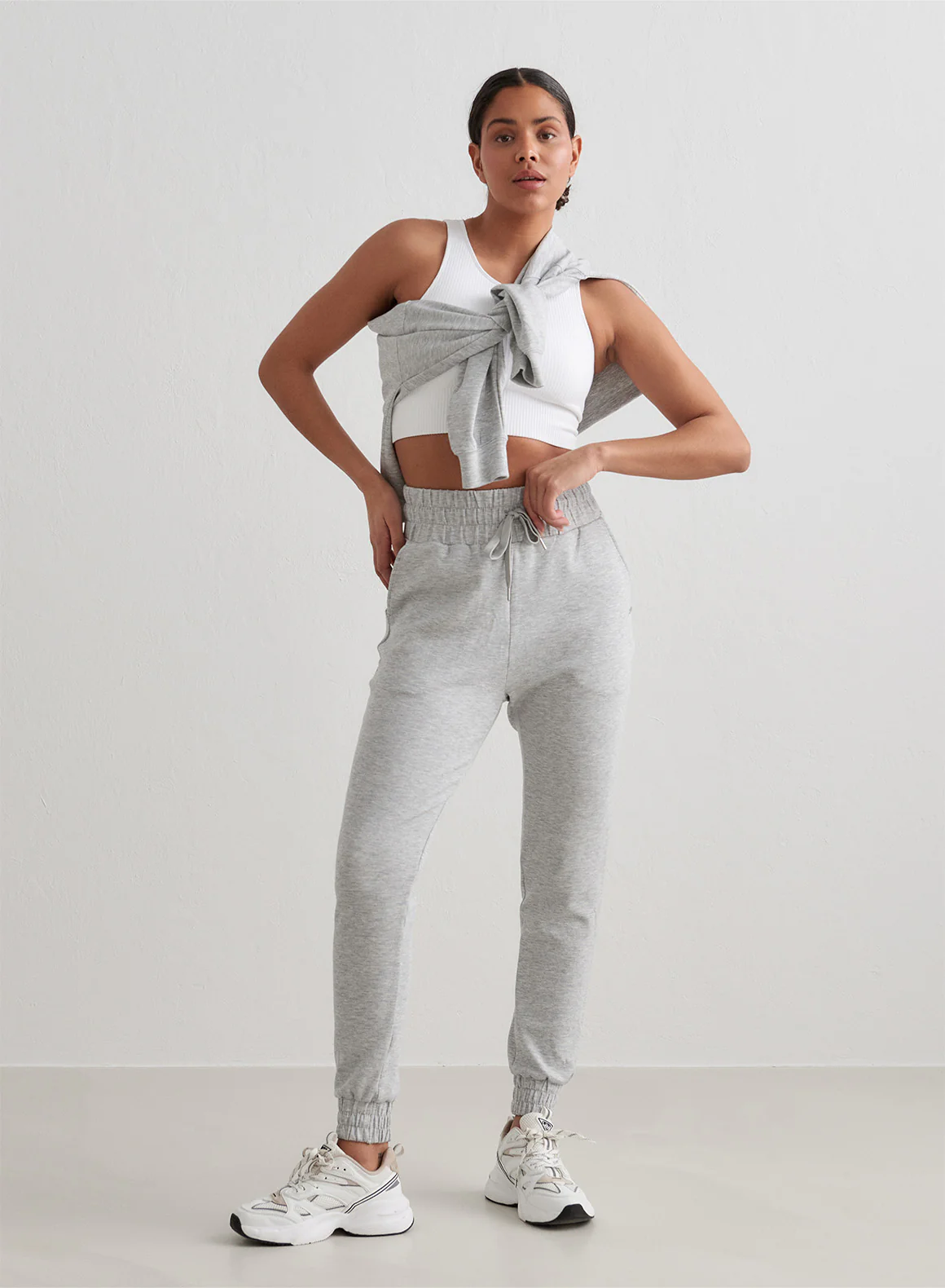 Shadow Grey Light Grey Melange Comfy Sweatpants - Image 7