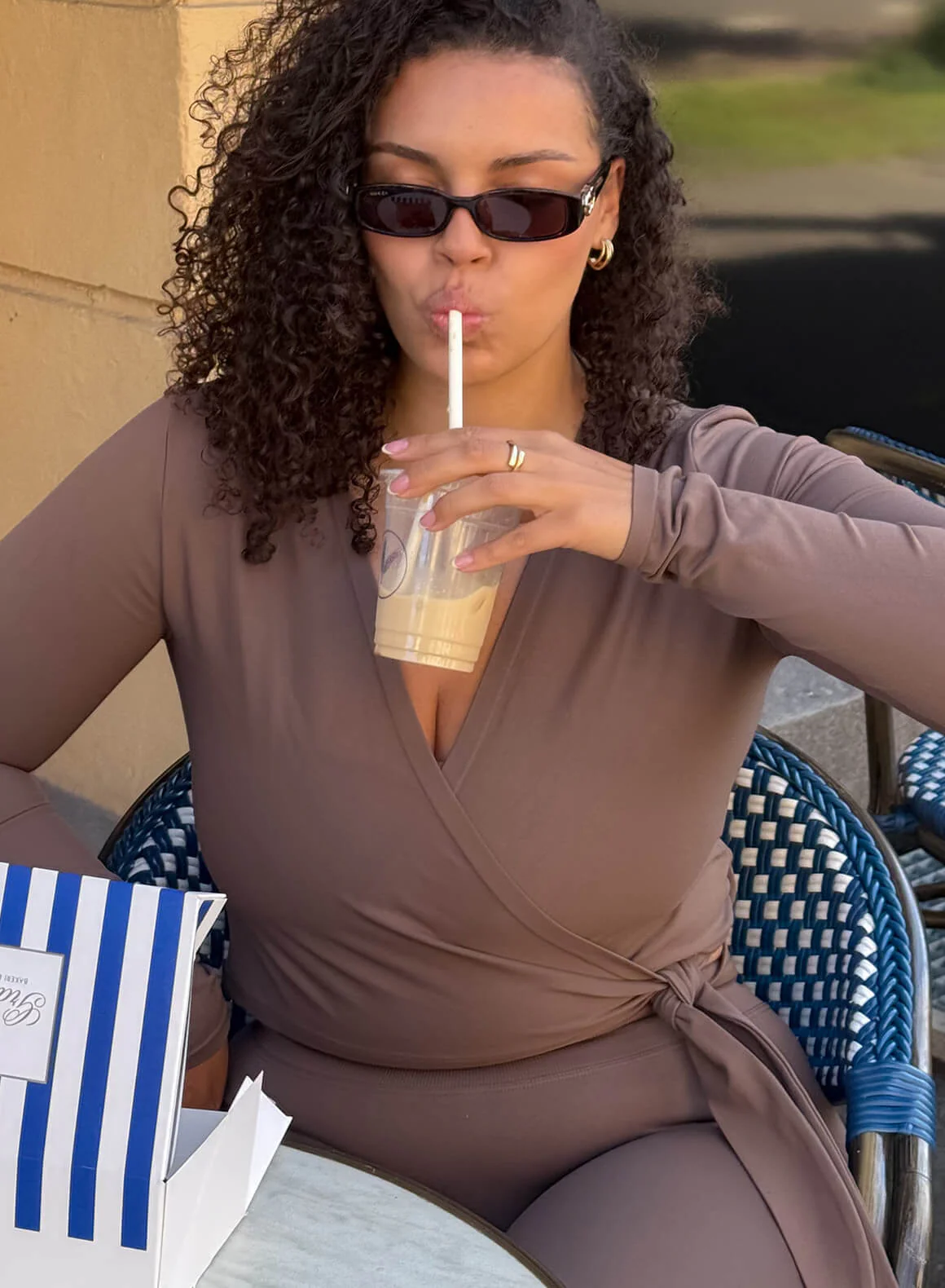 Macchiato Shape Seamless Wrap Long Sleeve