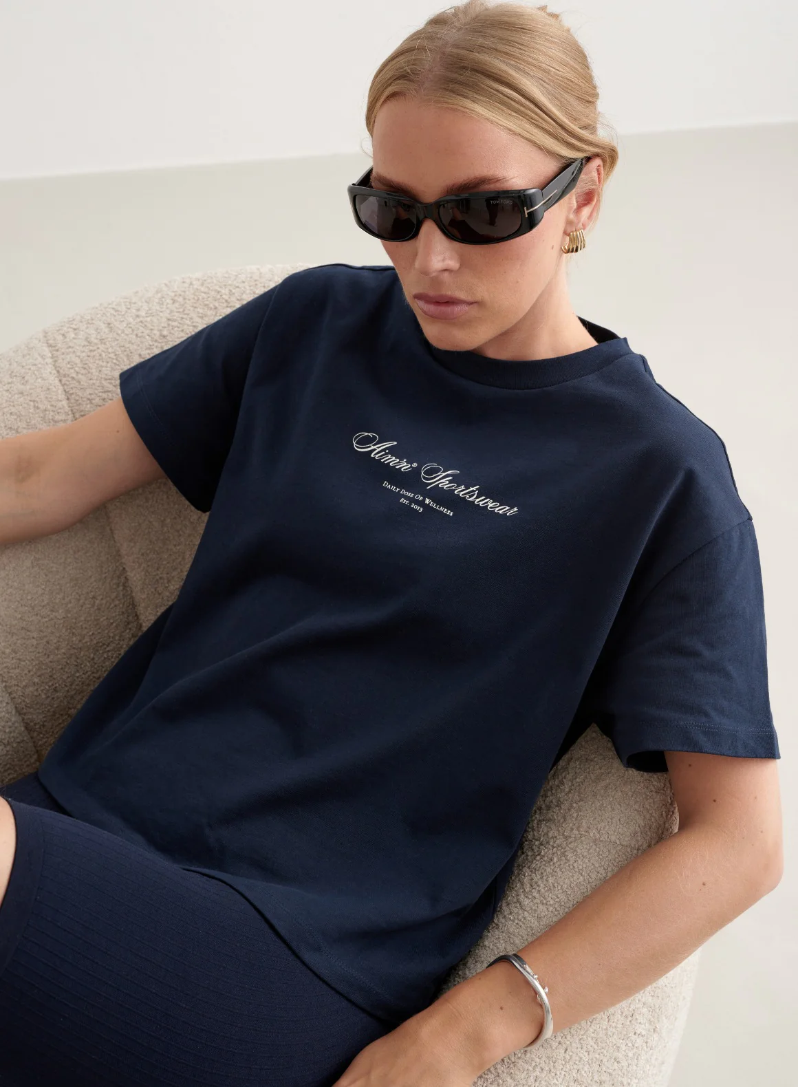 Navy Heritage Boxy T-shirt - Image 6
