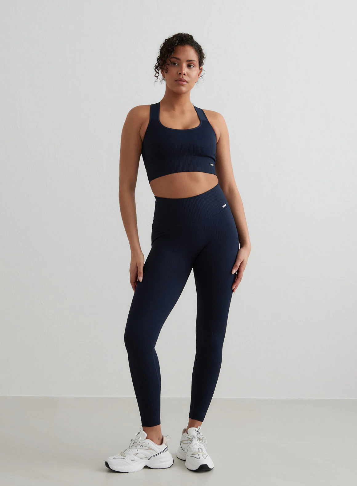 Navy High Support Ribbed Bra - Image 3