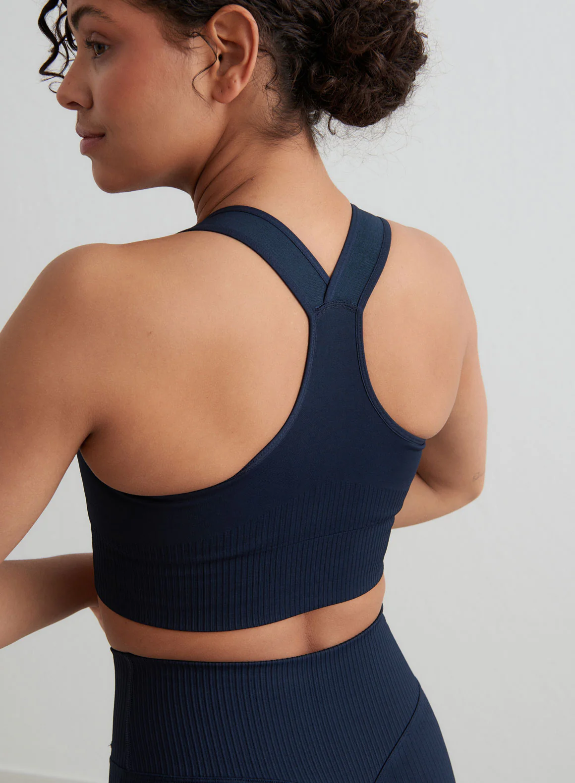 Navy High Support Ribbed Bra - Image 6