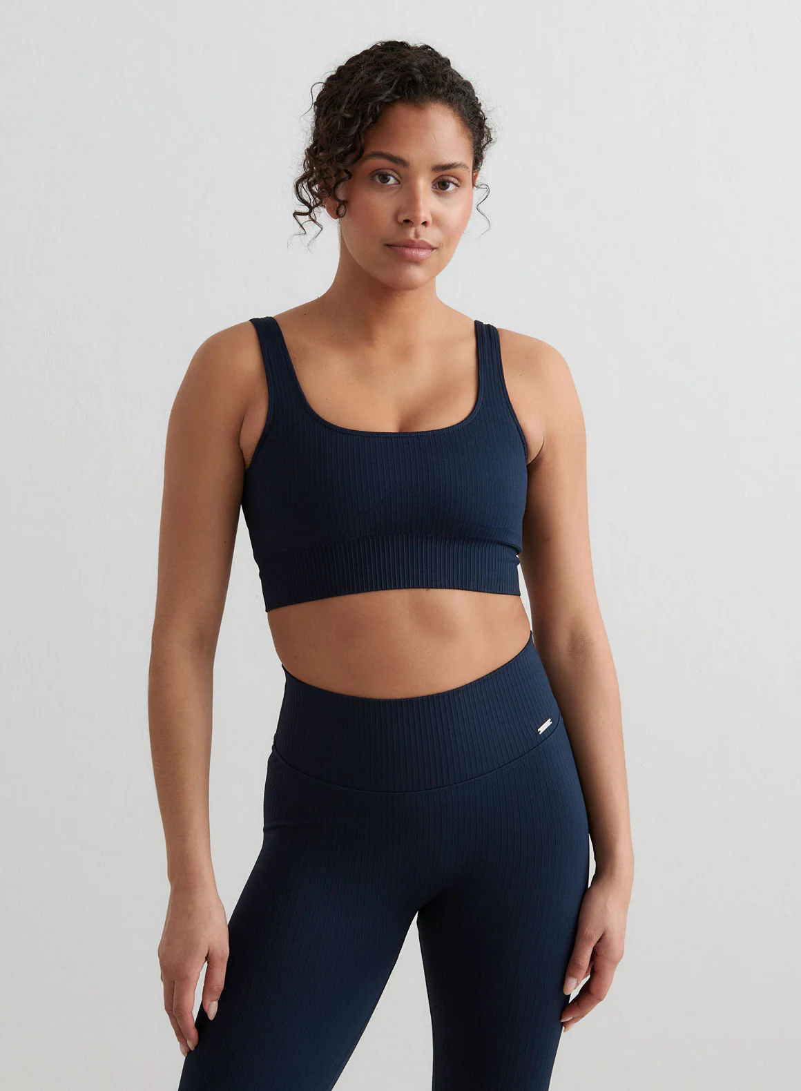 Navy Ribbed Seamless Bra - Image 3