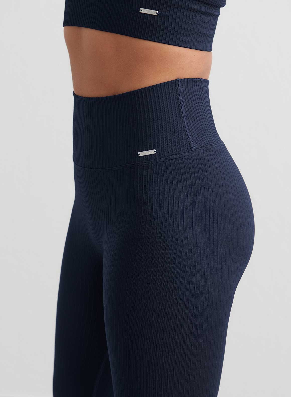 Navy Ribbed Seamless Petite Tights - Image 2