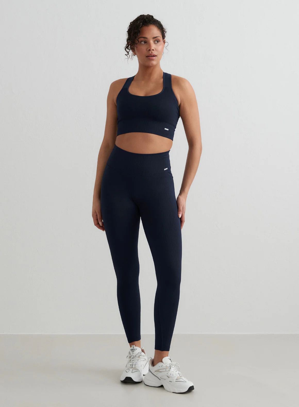 Navy Ribbed Seamless Tights - Image 6