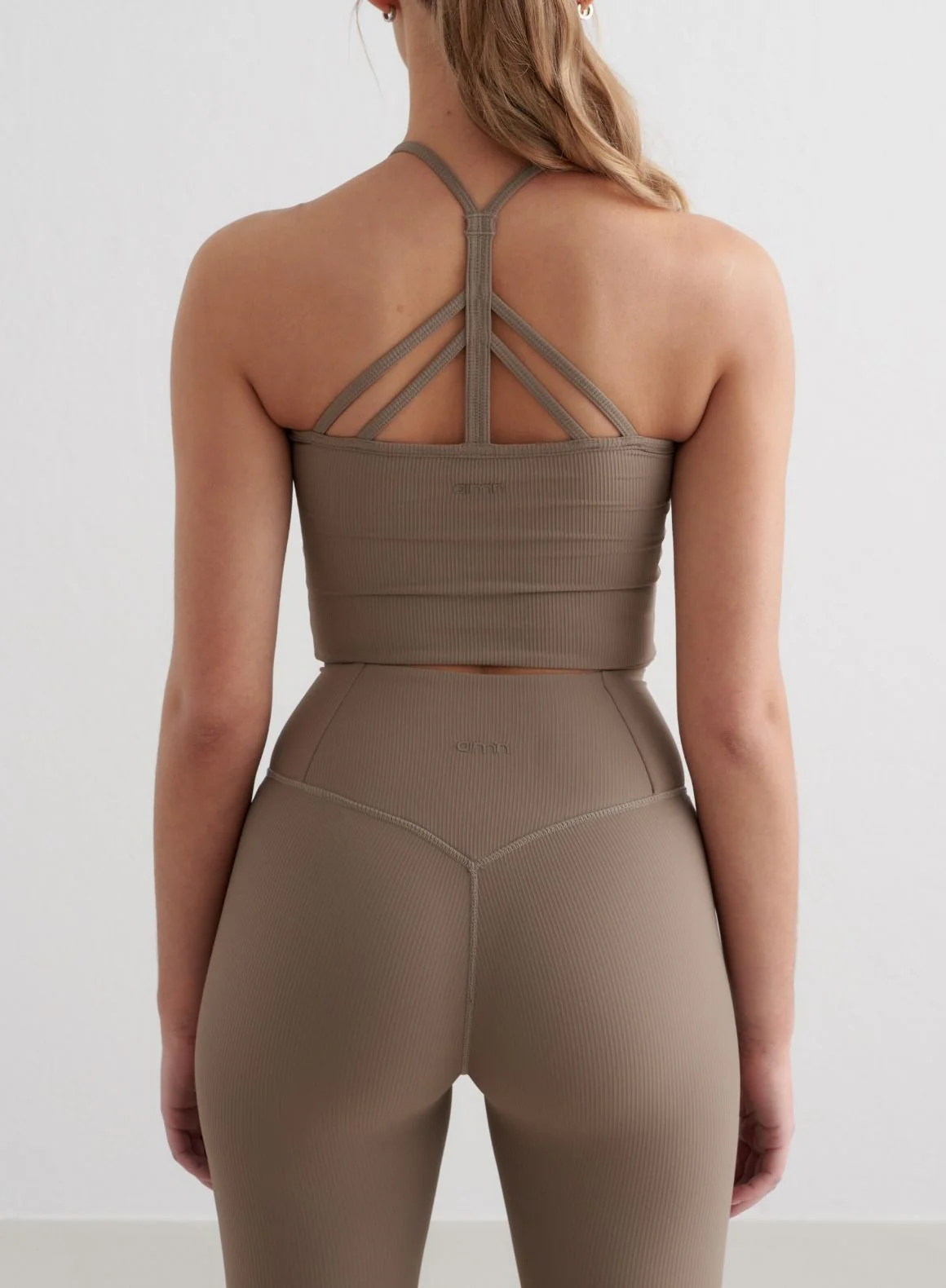 Nougat Ribbed Performance Bralette - Image 2
