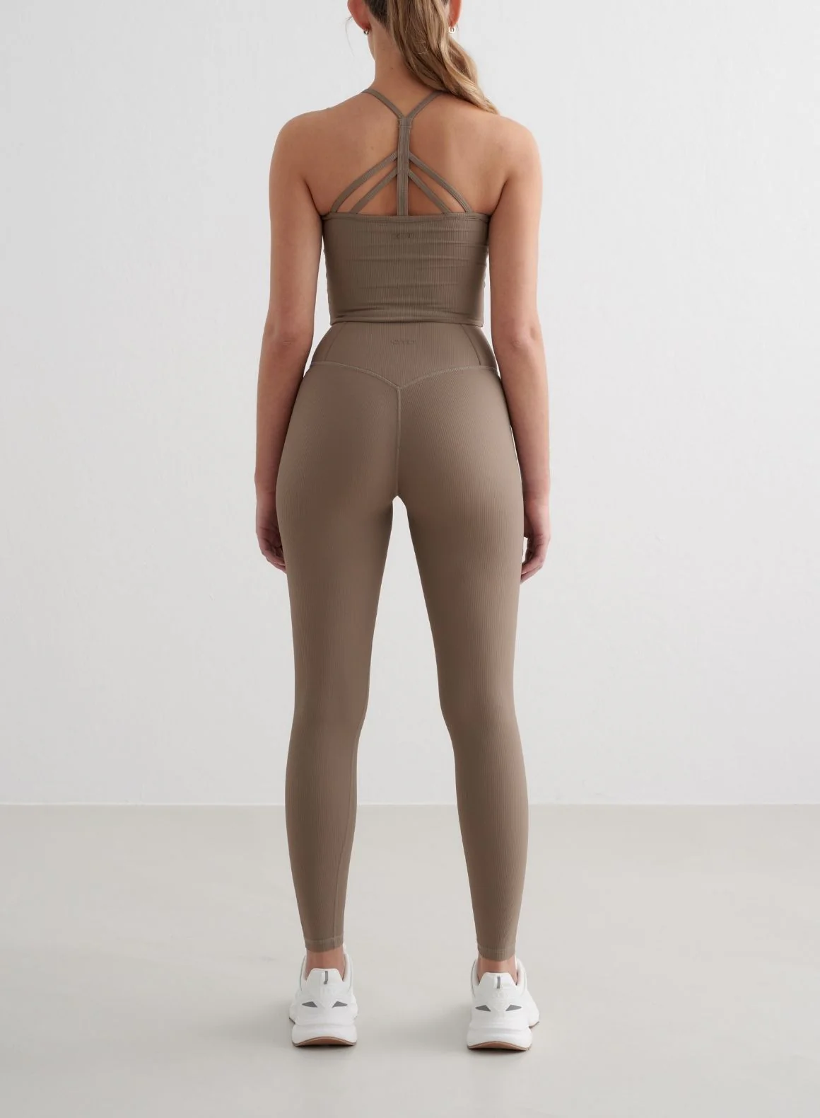 Nougat Ribbed Performance Bralette - Image 4