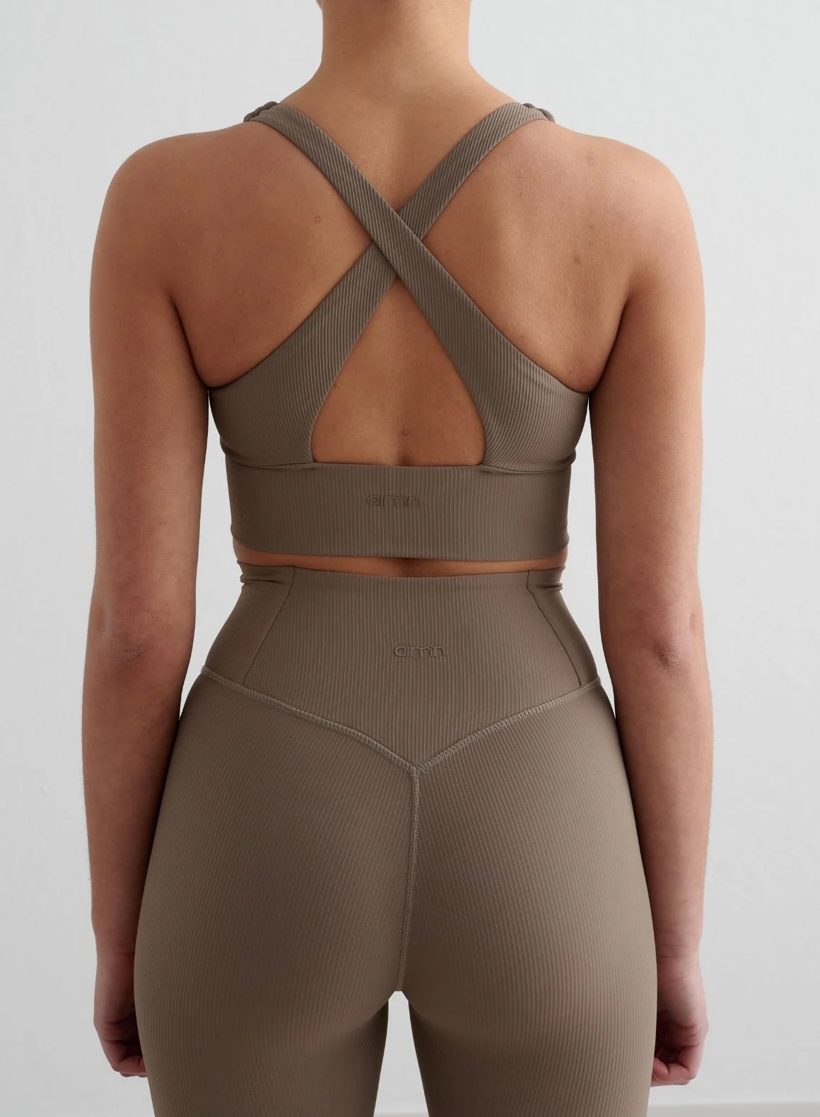 Nougat Ribbed Performance Zipped Bra - Image 2