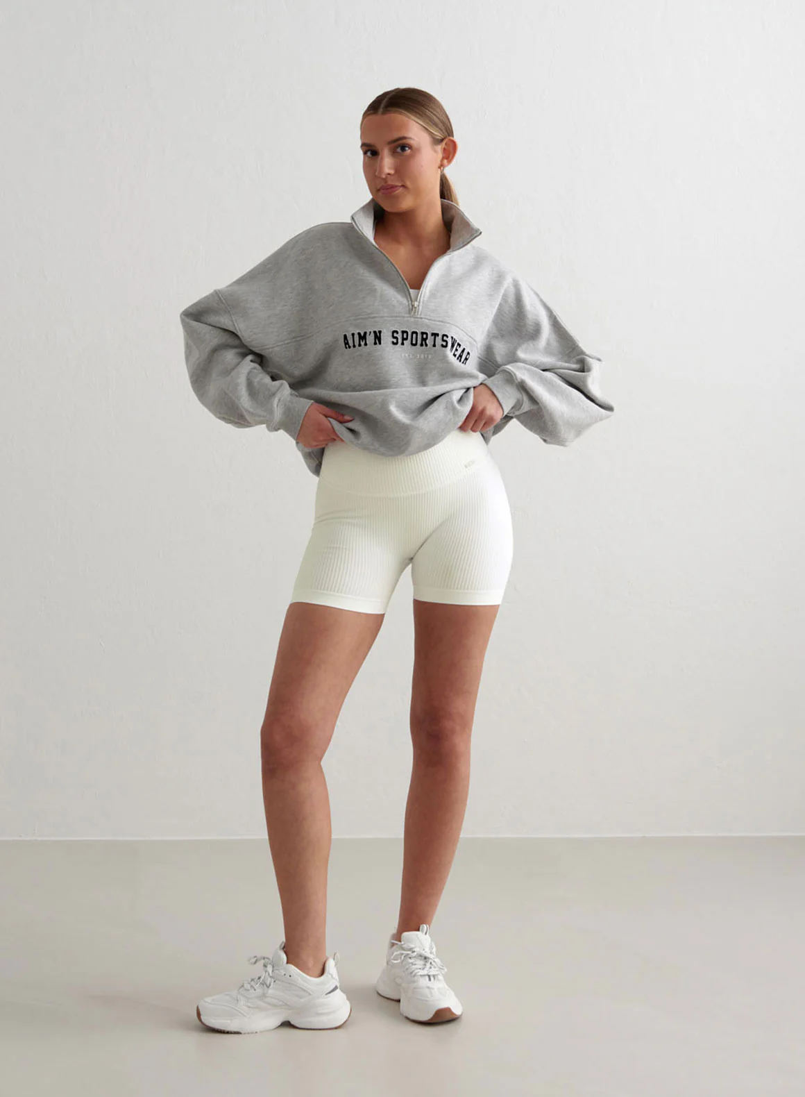 Off White Off-White Ribbed Midi Biker Shorts - Image 7