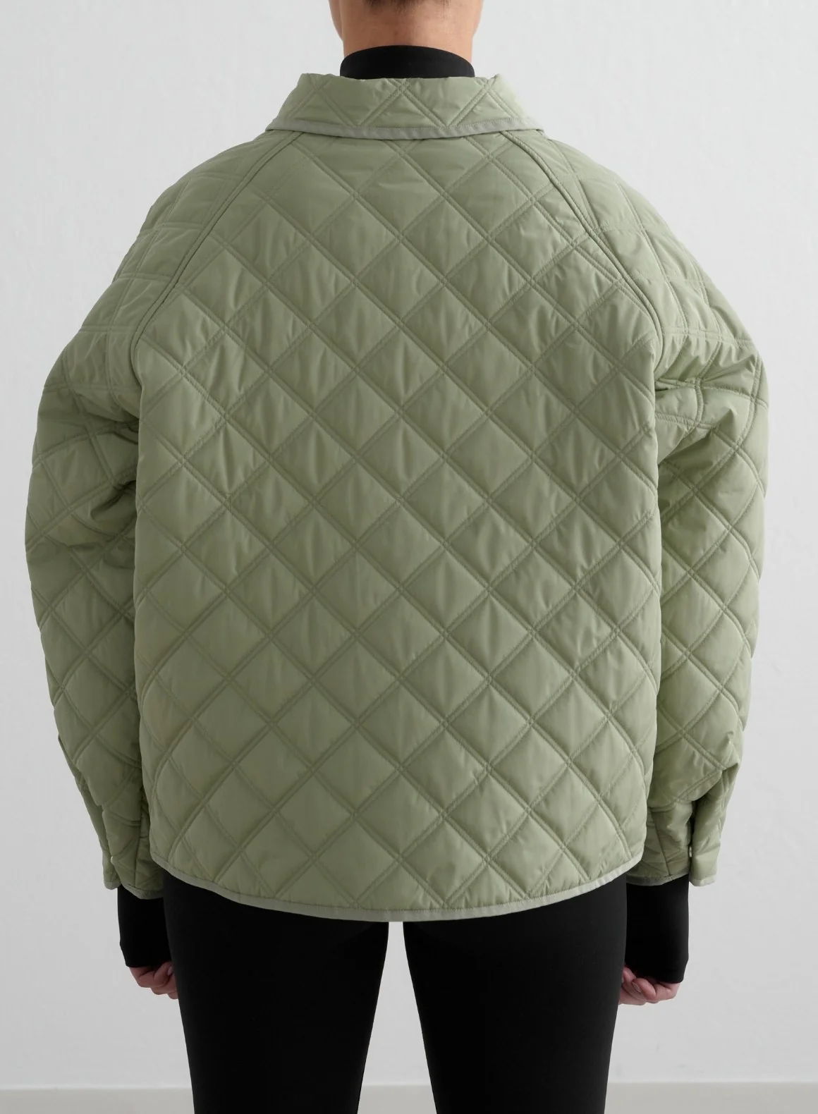 Pale Khaki Quilted Femme Jacket - Image 4