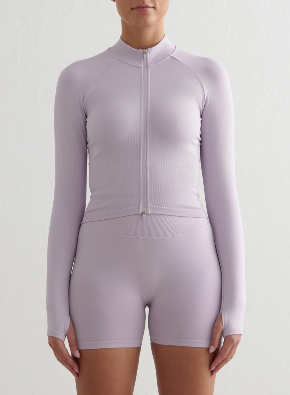 Pale Lavender Shape Seamless Zip Jacket