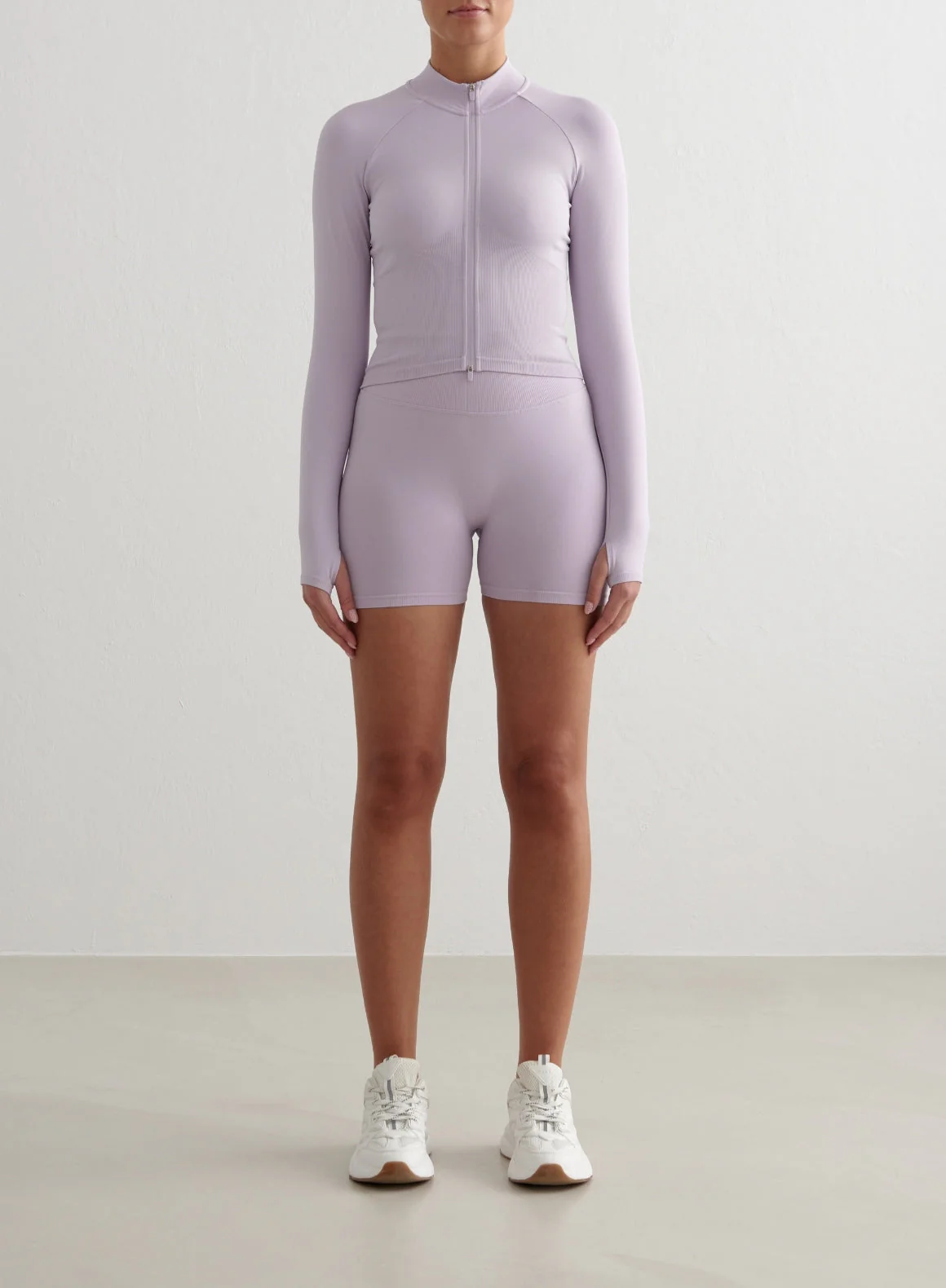 Pale Lavender Shape Seamless Zip Jacket - Image 3