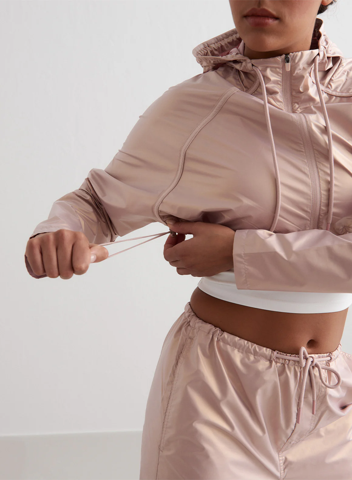 Rosé Metallic Cropped Jacket - Image 6