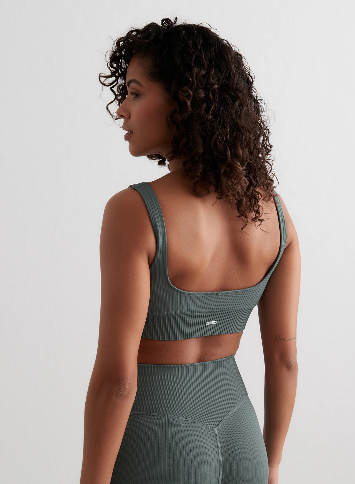Sage Ribbed Seamless Bra - Image 2