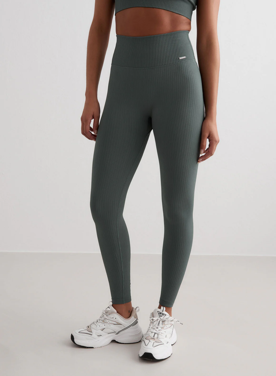 Sage Ribbed Seamless Tights - Image 3