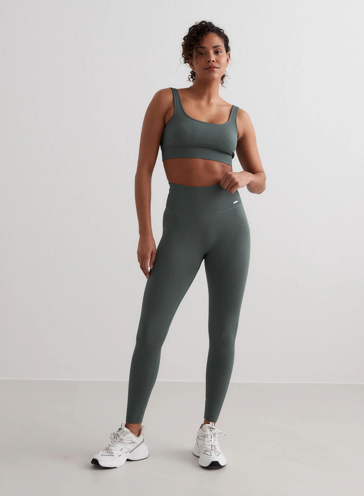 Sage Ribbed Seamless Tights - Image 4