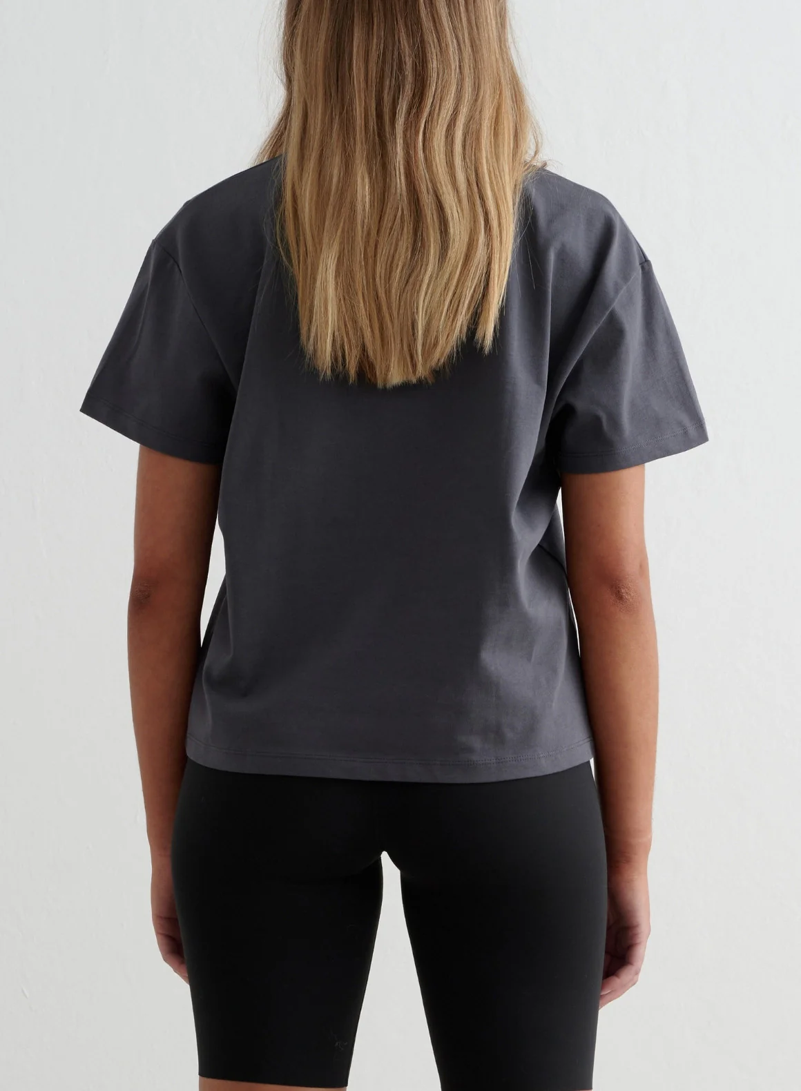 Shadow Grey Serif Boxy T-shirt - Image 2