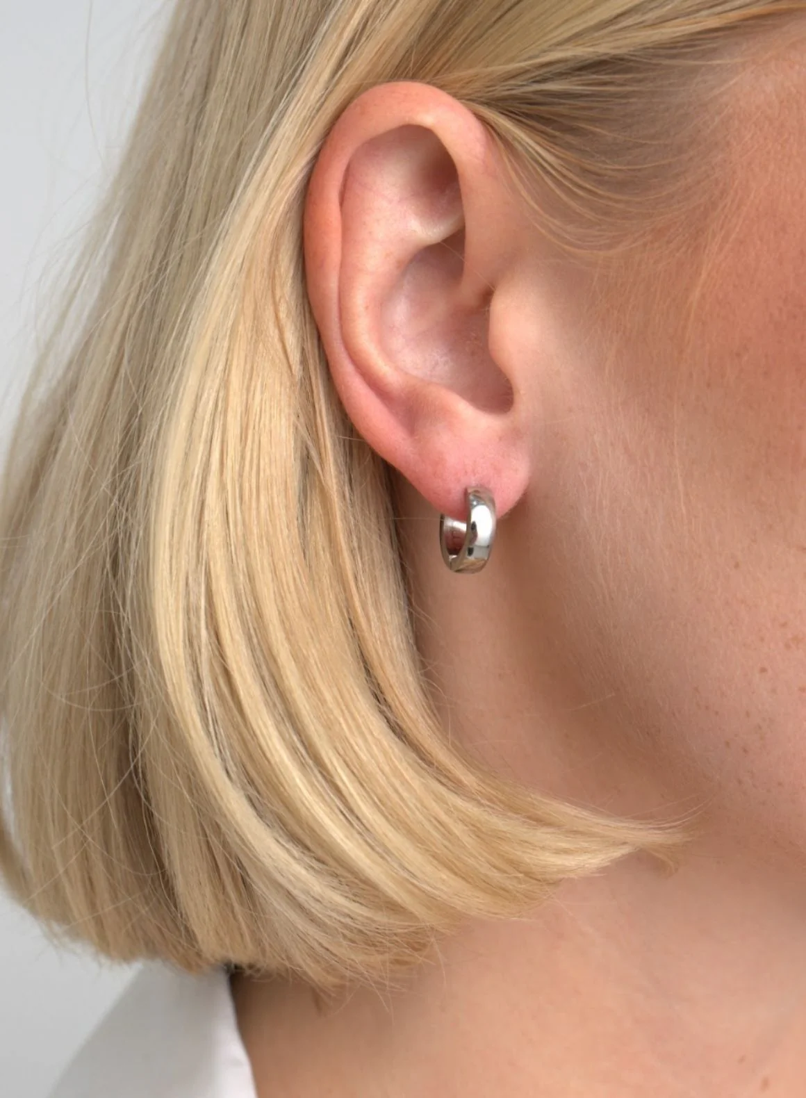 Silver Waterproof Hoop Earrings - Image 2