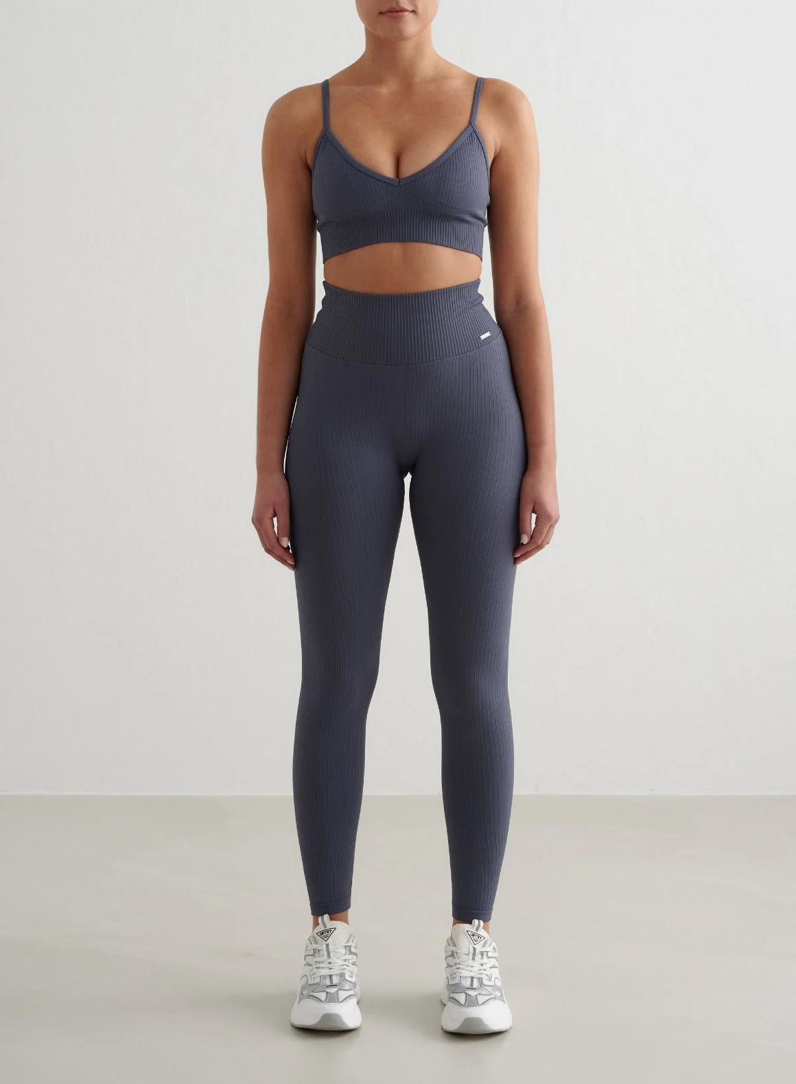 Storm Blue Ribbed Seamless Tights - Image 2